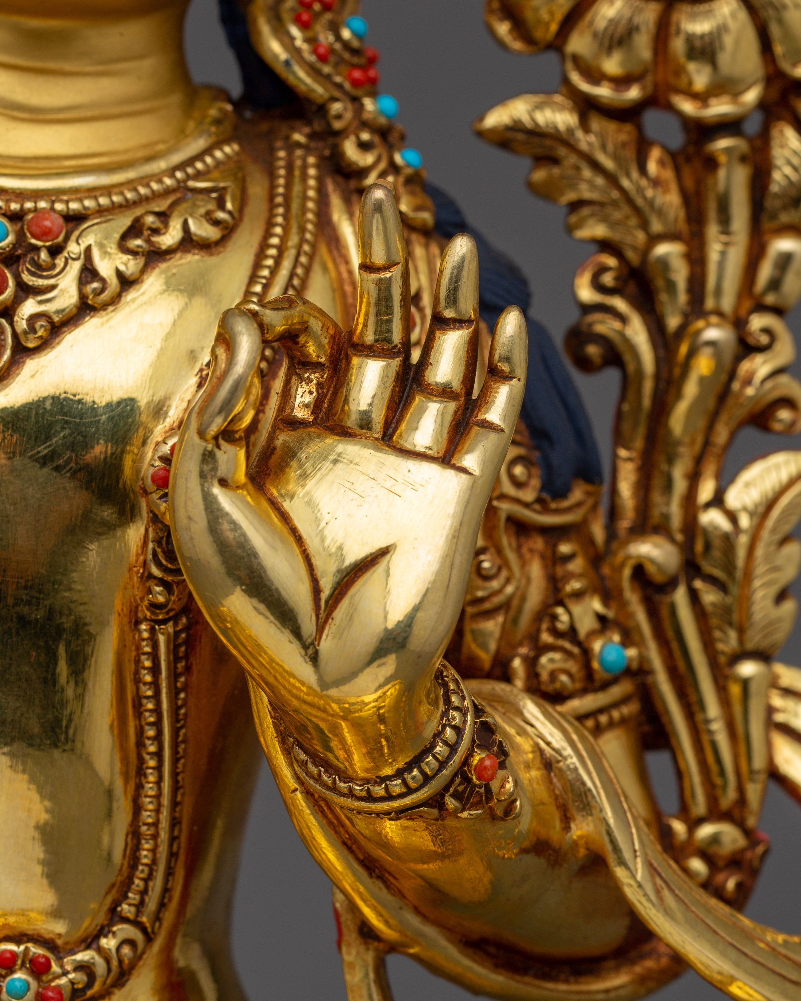 Golden Manjushri Buddha Statue | Wisdom Deity of Bodhisattva