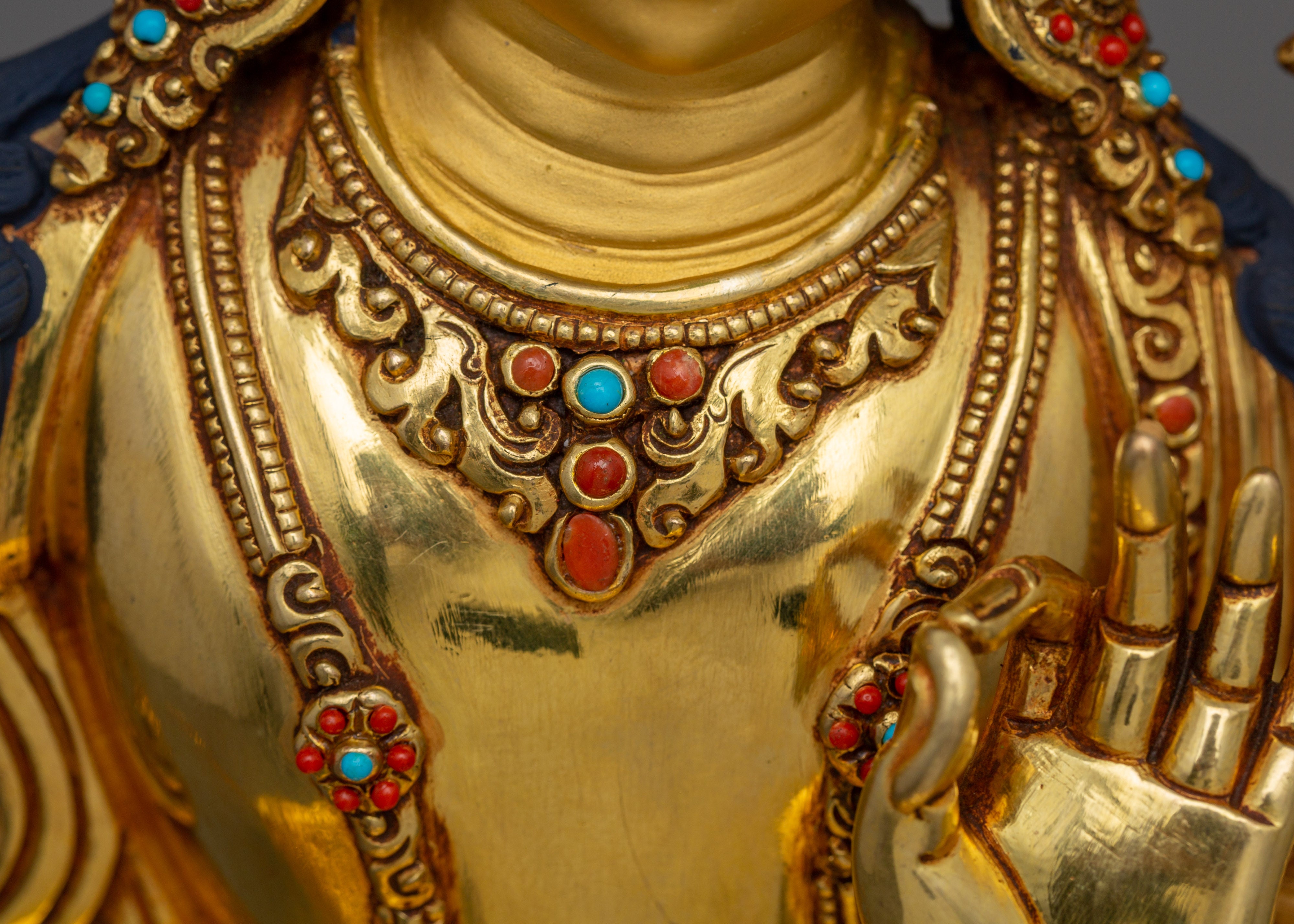 Golden Manjushri Buddha Statue | Wisdom Deity of Bodhisattva