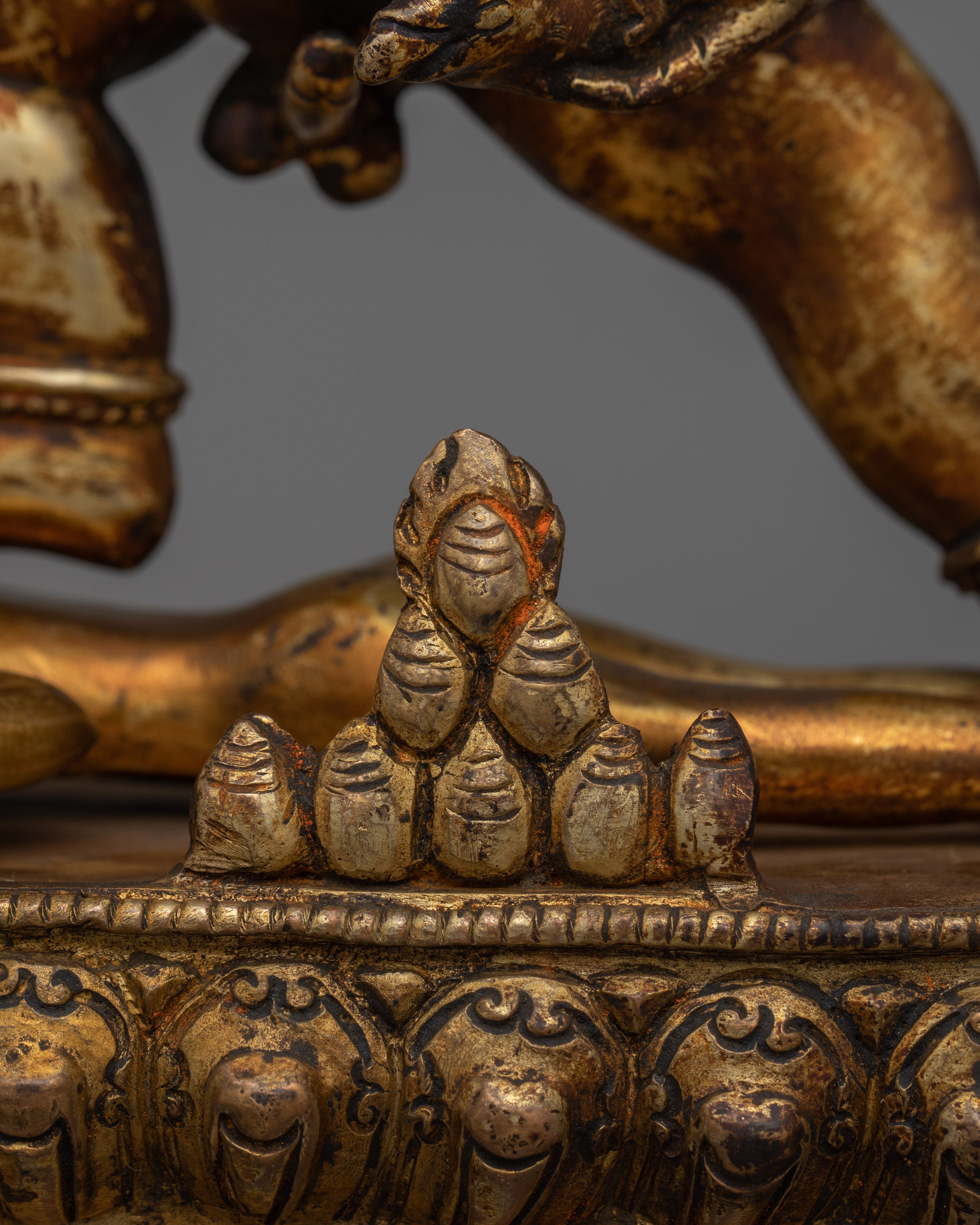 Antique Finish Black Dzmabhala Statue | 11 Inch Wrathful Deity of Buddhism