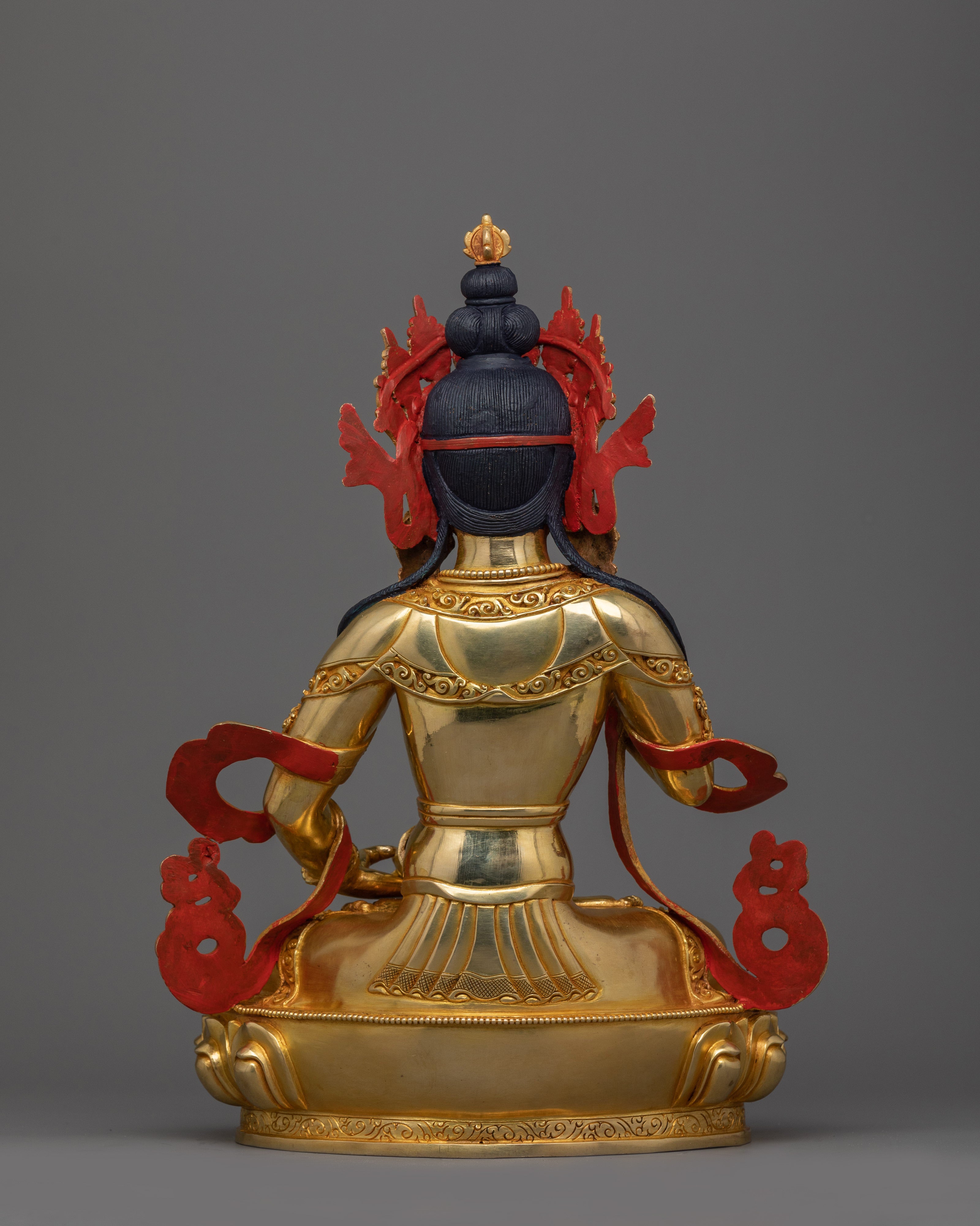 Vajrasattva Sculpture for Spiritual Purification | Handcrafted Copper Statue with 24K Gold