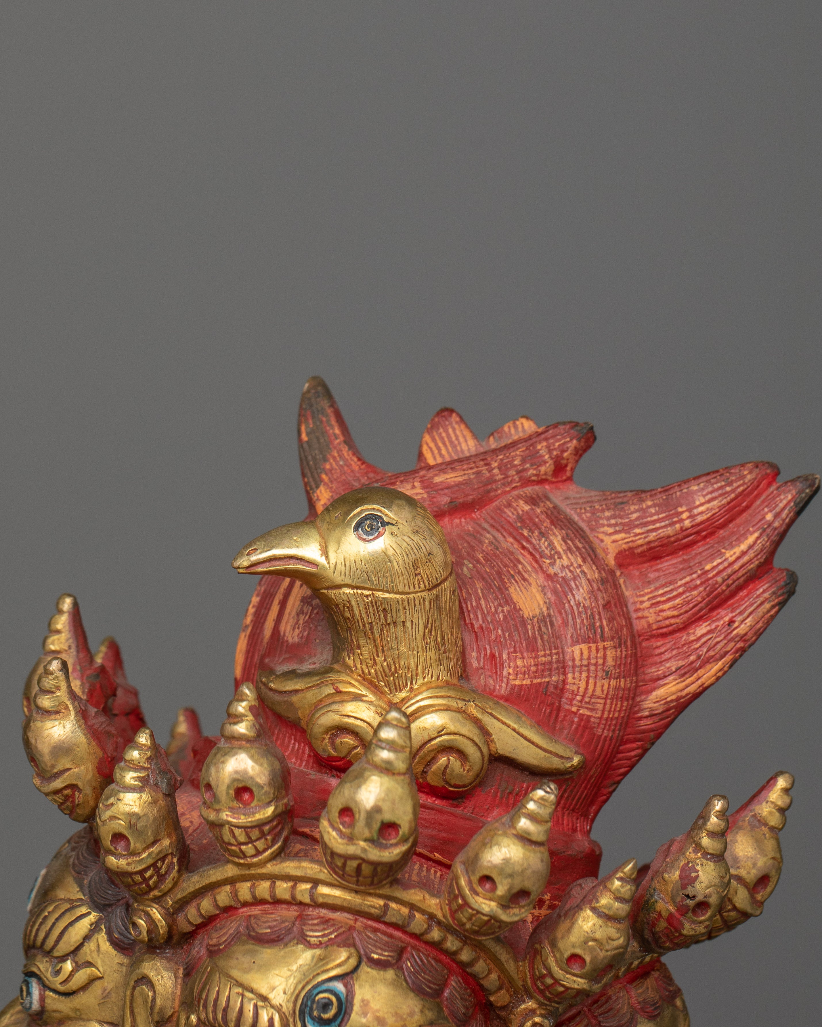 Rahula Statue for Protection | Handcrafted Copper Sculpture with 24K Gold Gilding