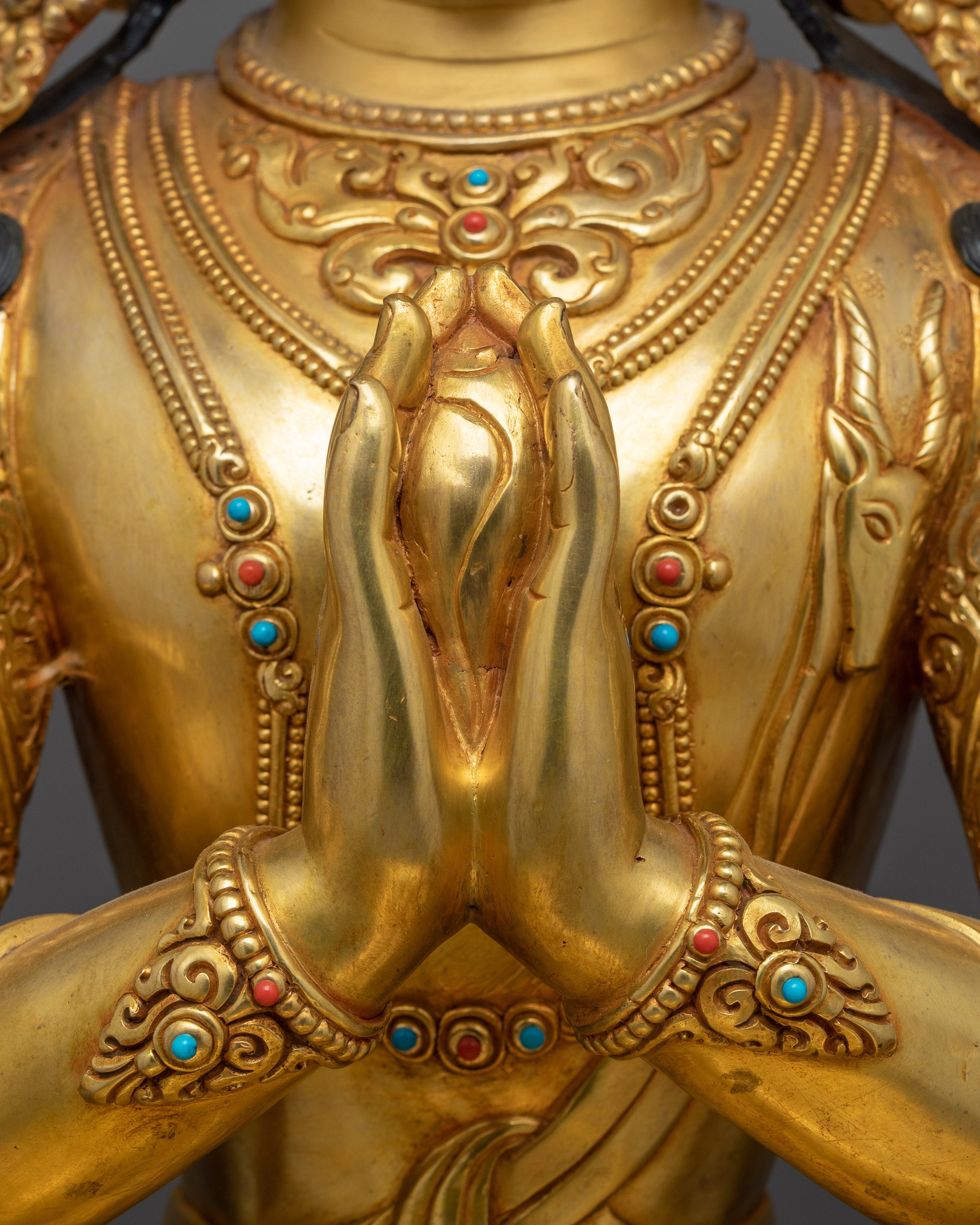 Tibetan Art for Meditation Chenrezig Lokeshvara Figurine | Symbol of Universal Compassion