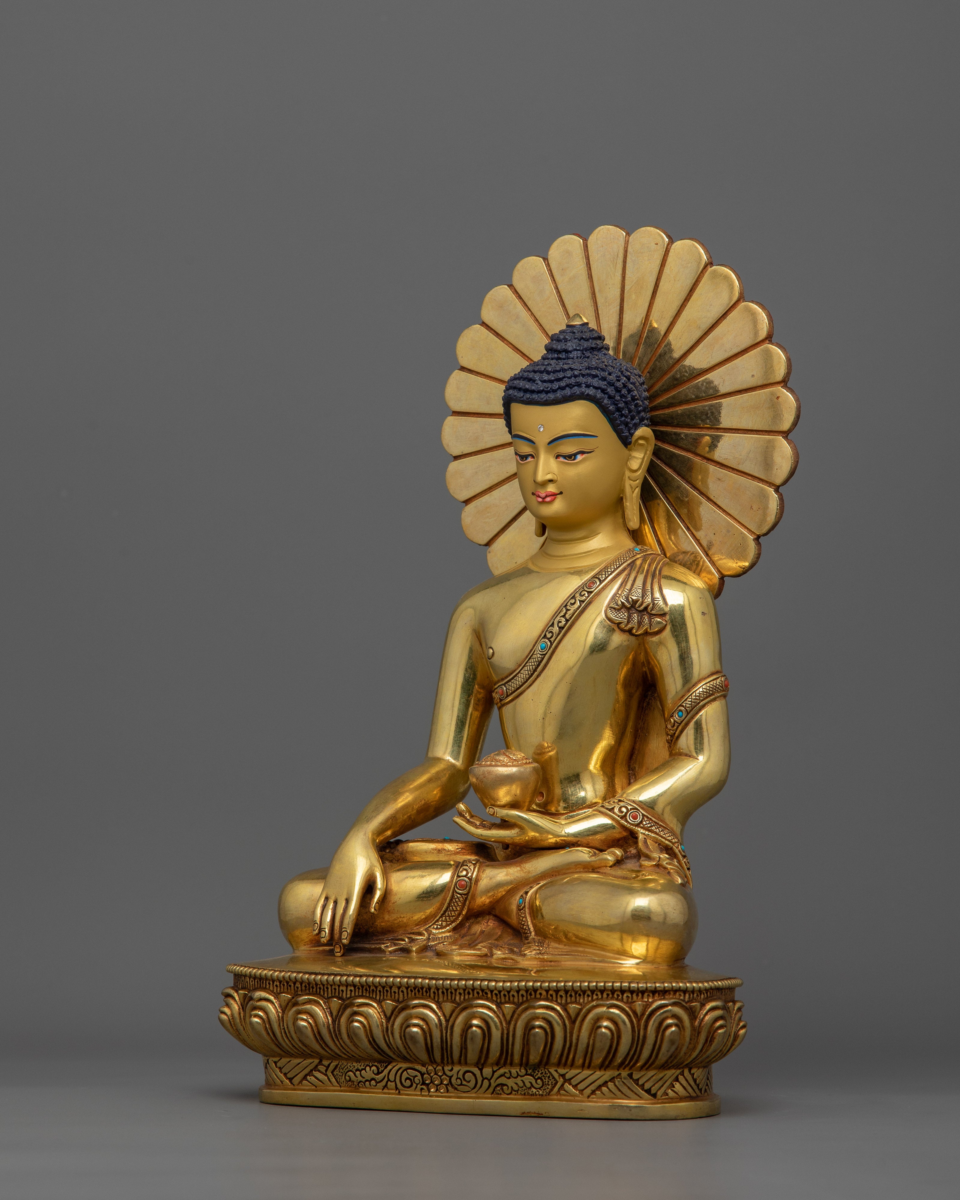 Historical Buddha Statue with Divine Sacred Halo | Representation of Enlightened Energy