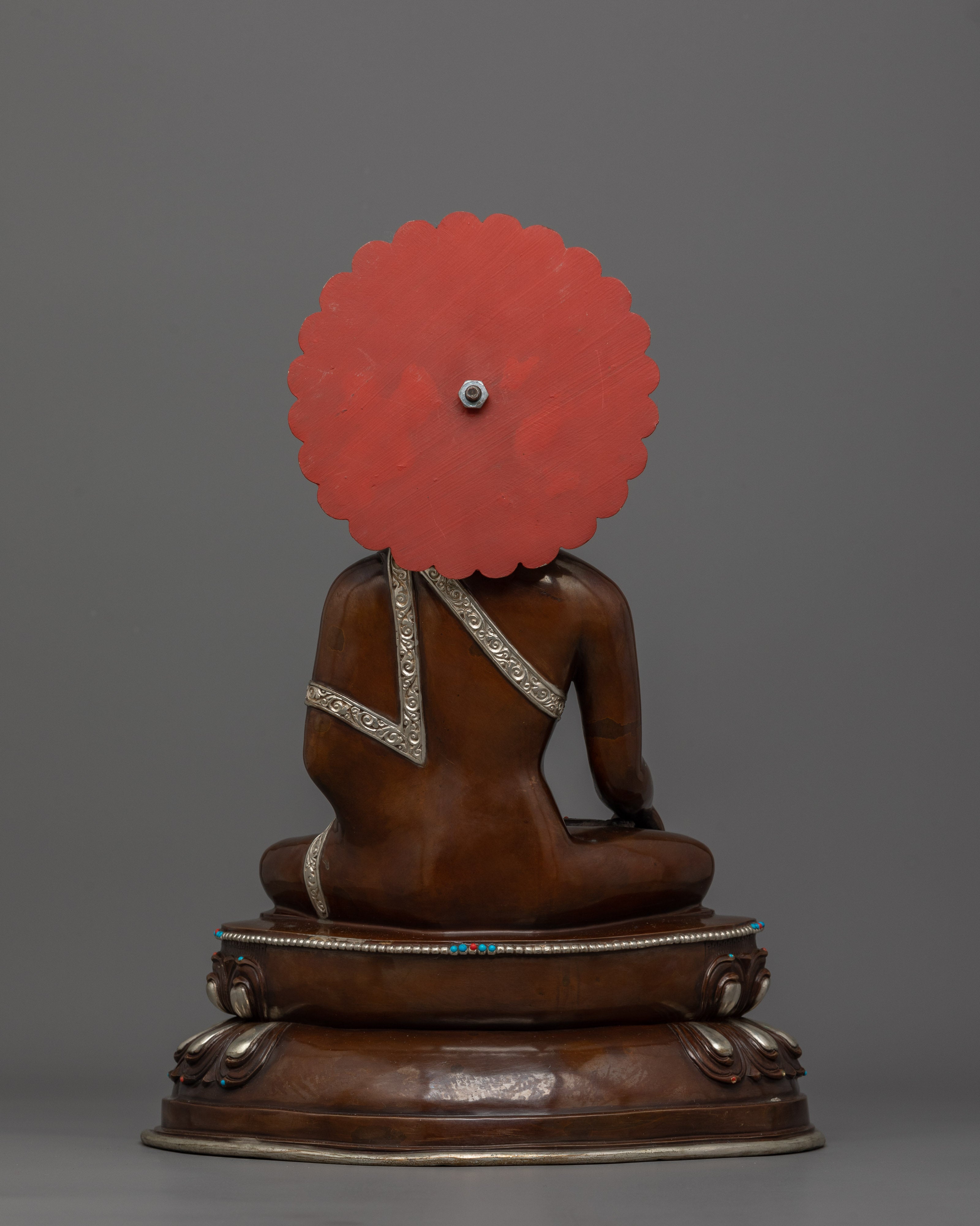 Ideal for Meditation Shakyamuni Buddha with Silver Halo | Perfect for Buddhist Shrine Decor