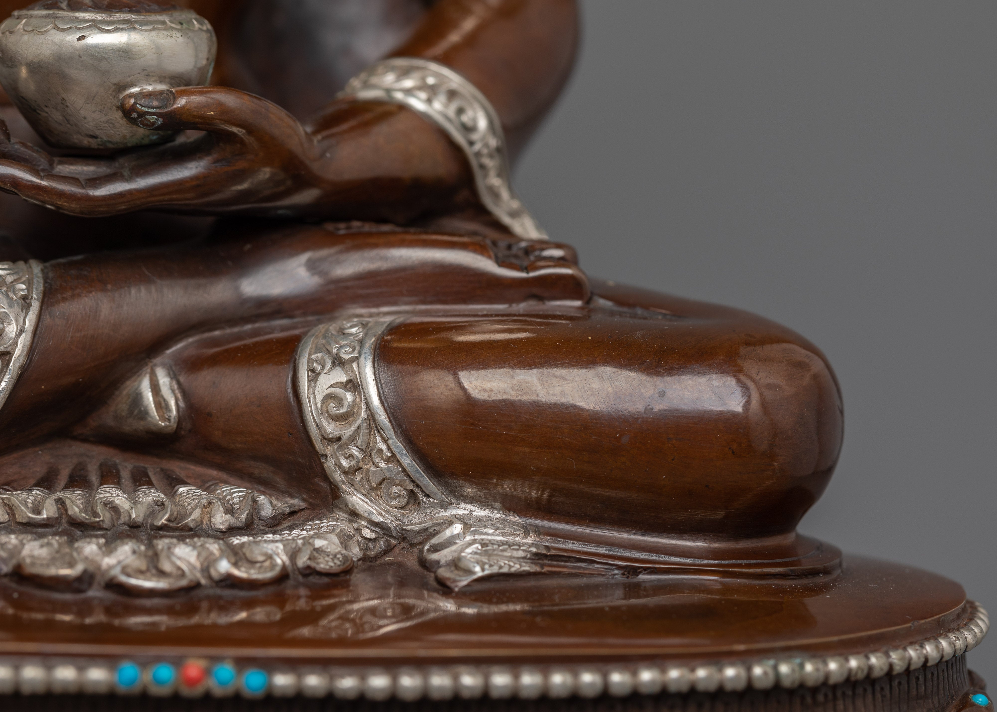 Ideal for Meditation Shakyamuni Buddha with Silver Halo | Perfect for Buddhist Shrine Decor