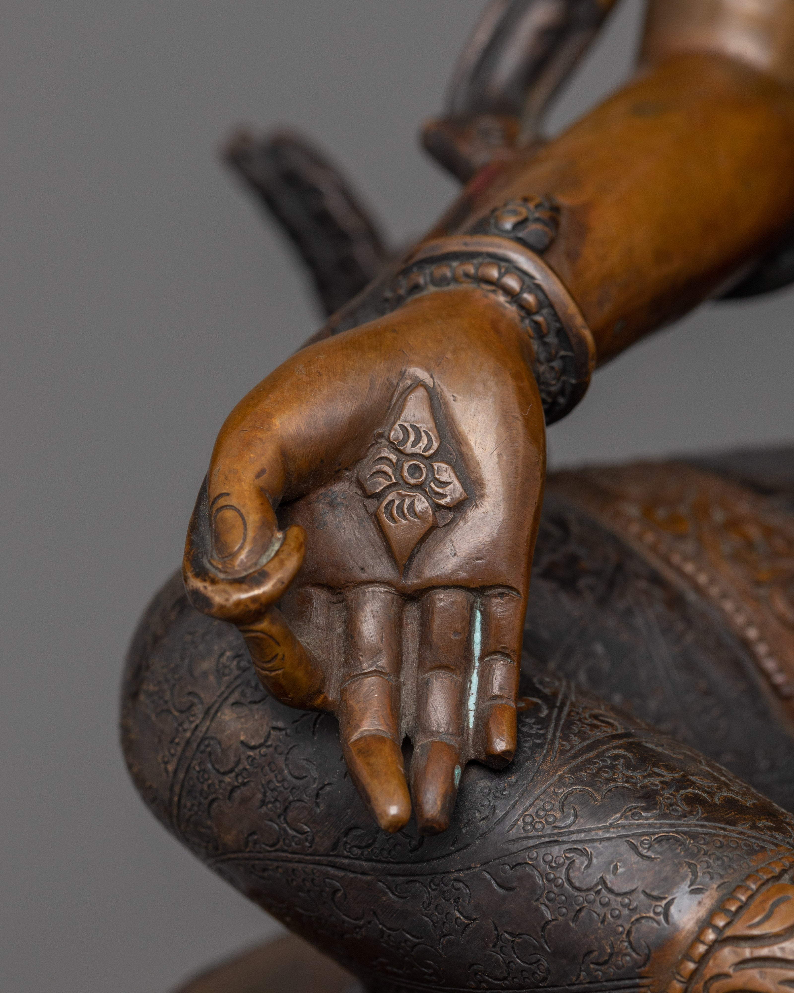 Handcrafted Oxidized Copper Green Tara Statue | Deity for Compassion and Swift Action