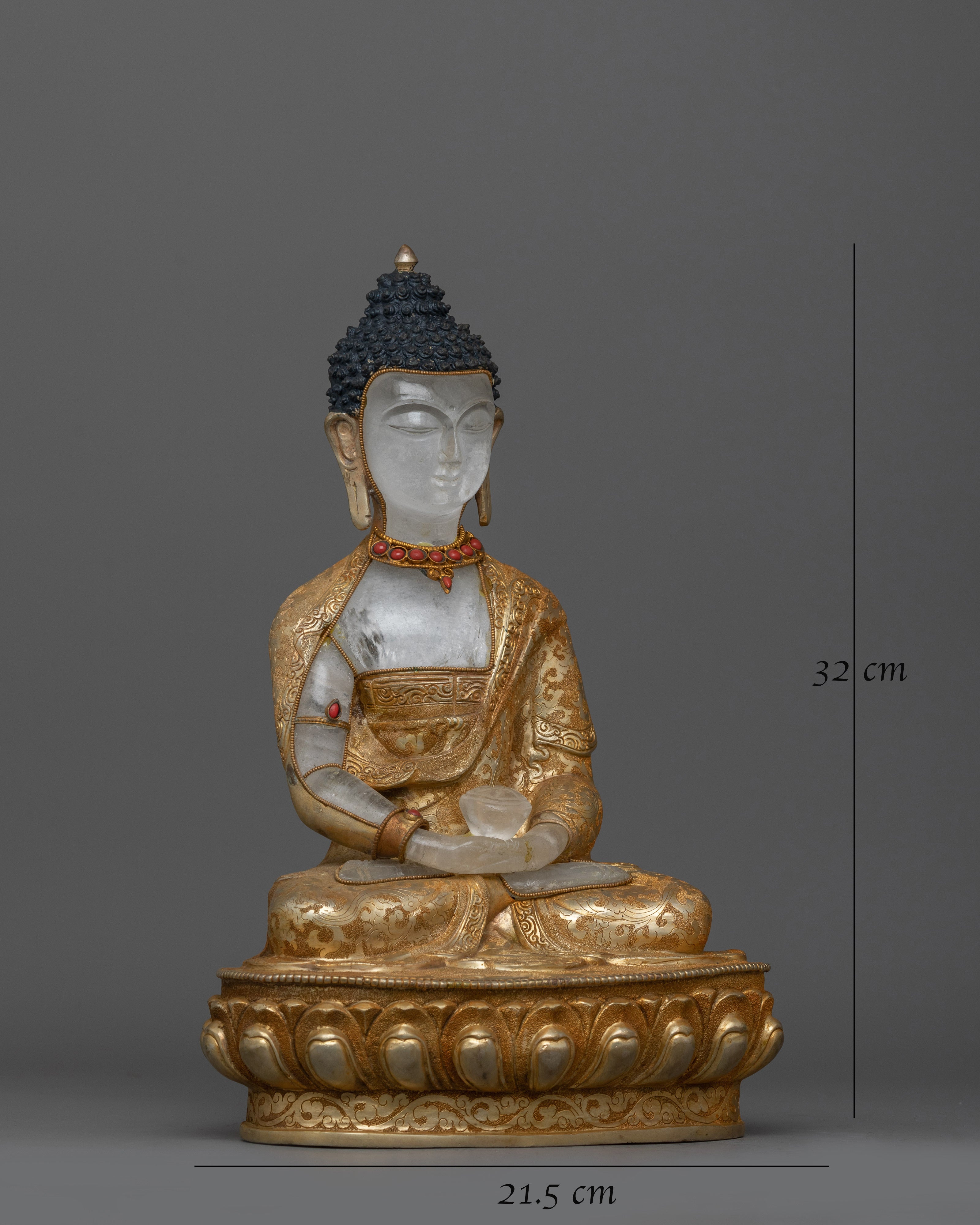 Amitabha Infinite Light Buddha Crystal Statue