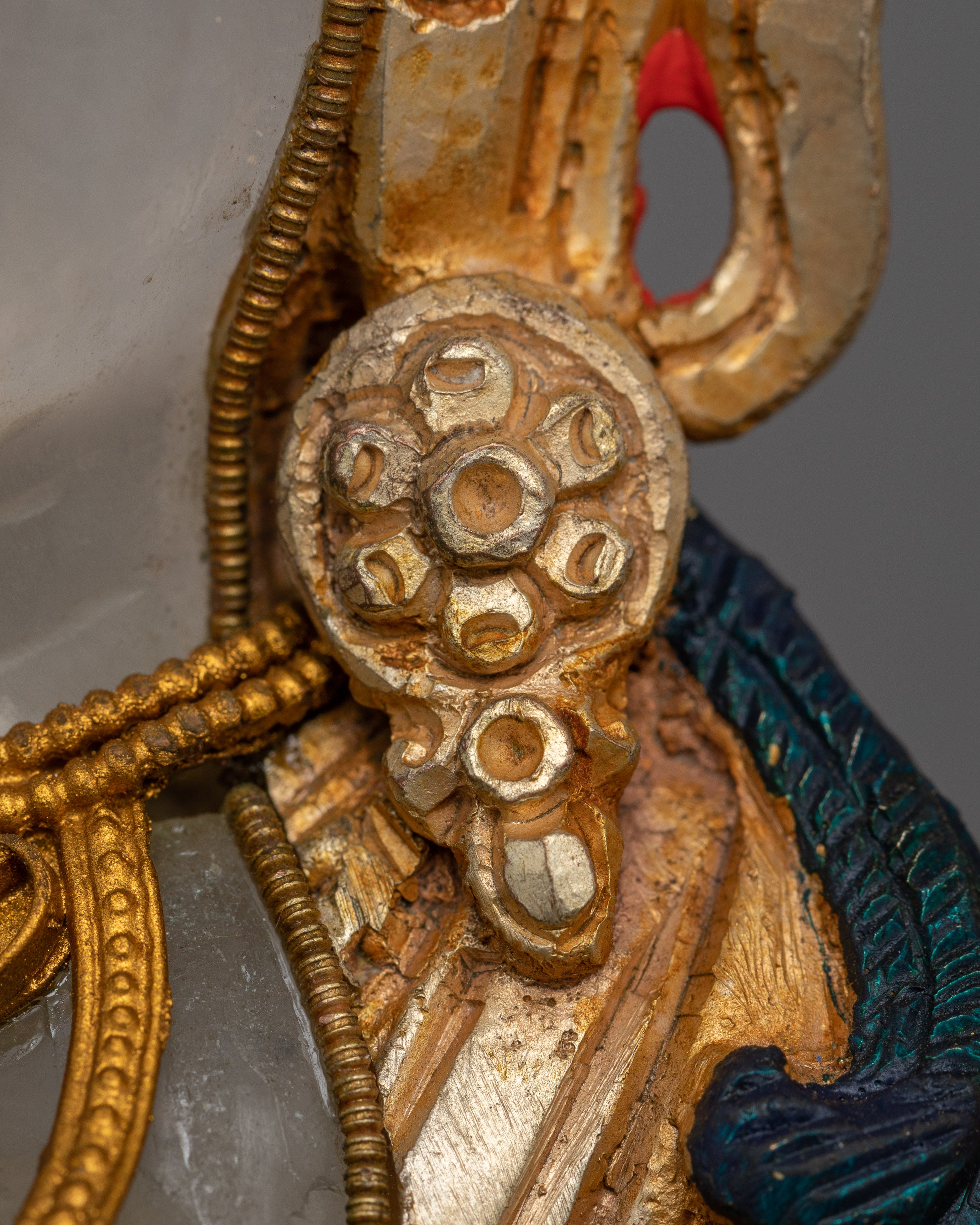 Crystal Green Tara Statue | Handcrafted and Gold Electroplated Deity