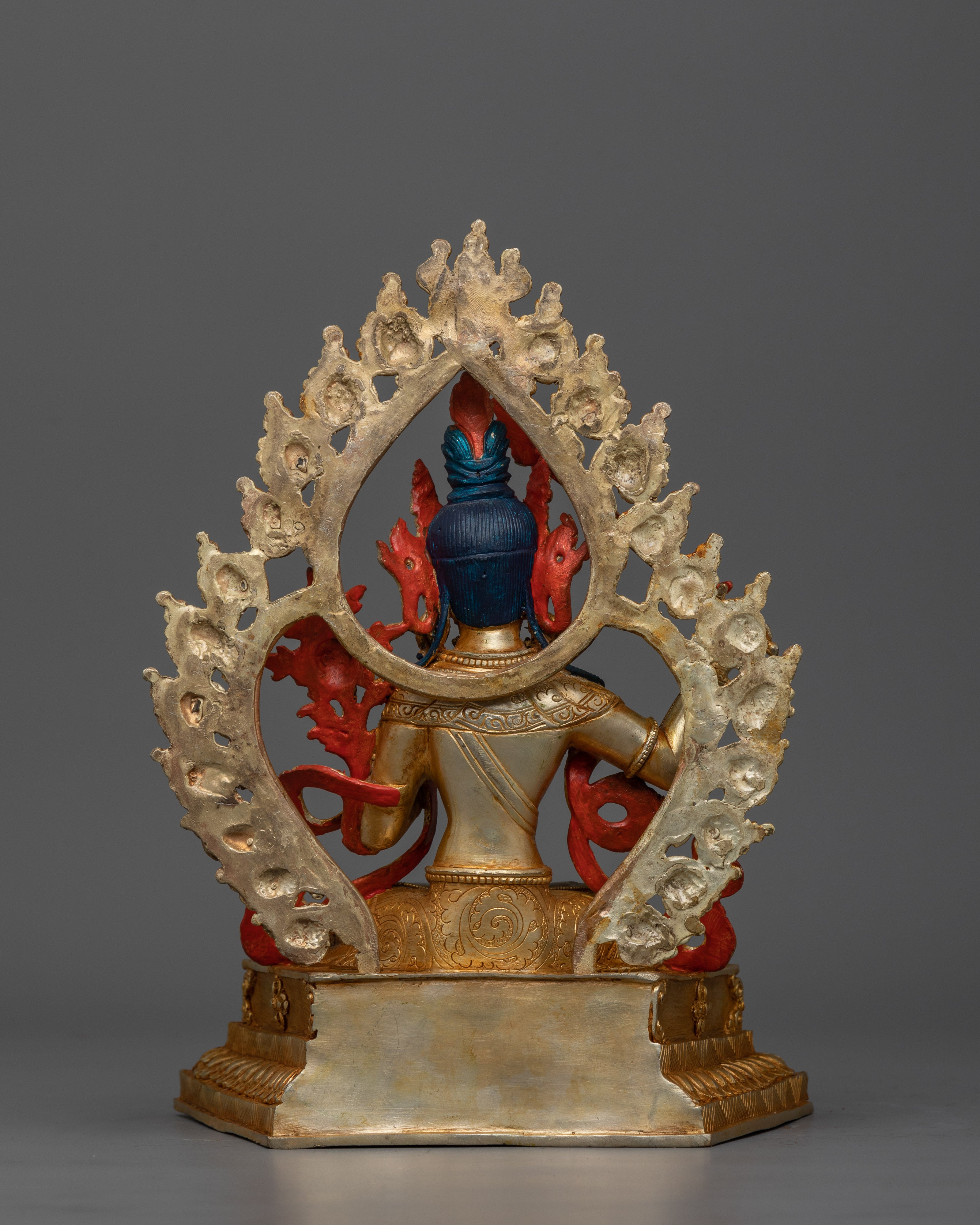 Crystal Manjushri Statue | Gold Electroplated Deity Sculpture