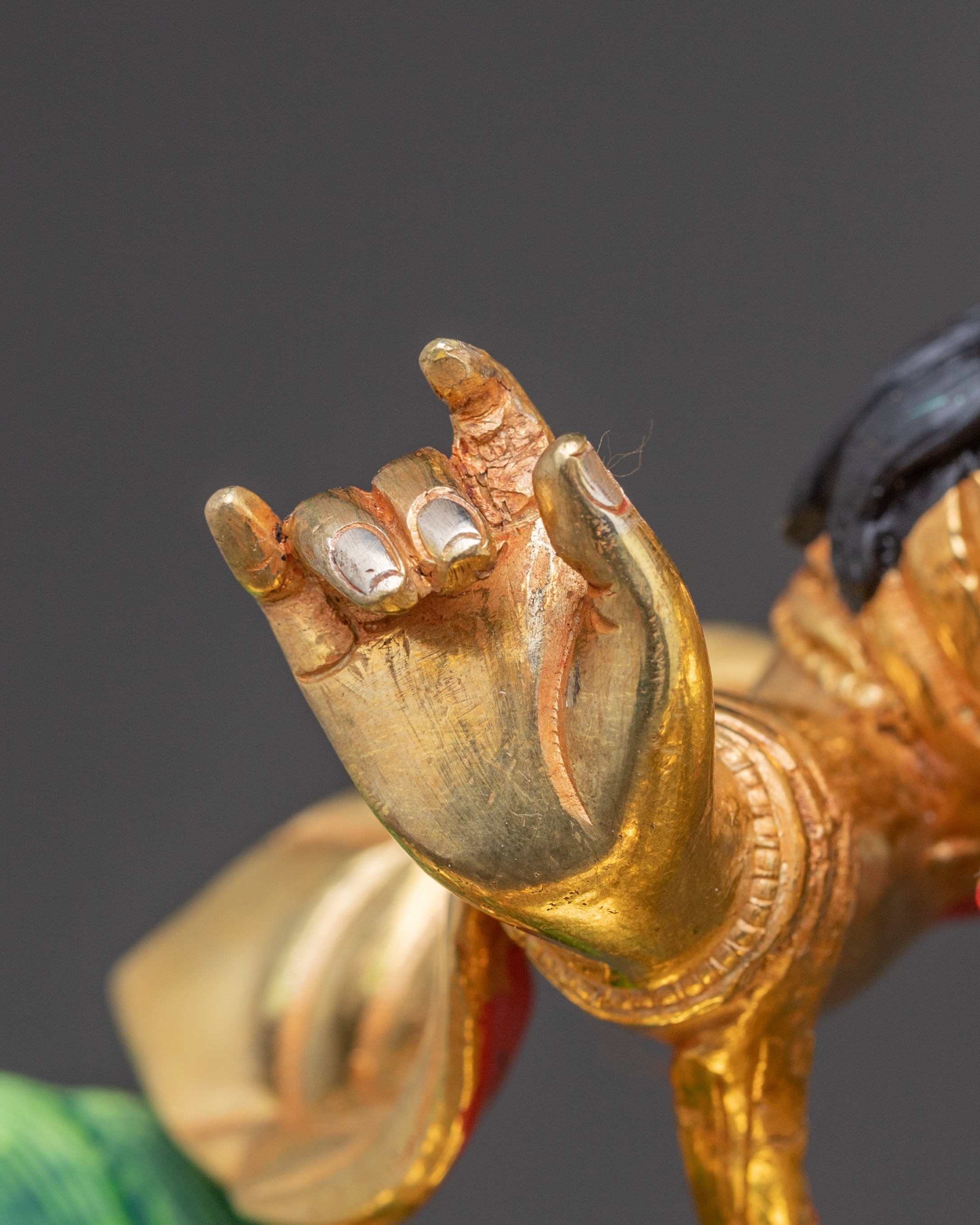 Handmade Namtoshe Art in 24K Gold Gilding | Guardian Deity for Dharma Protection