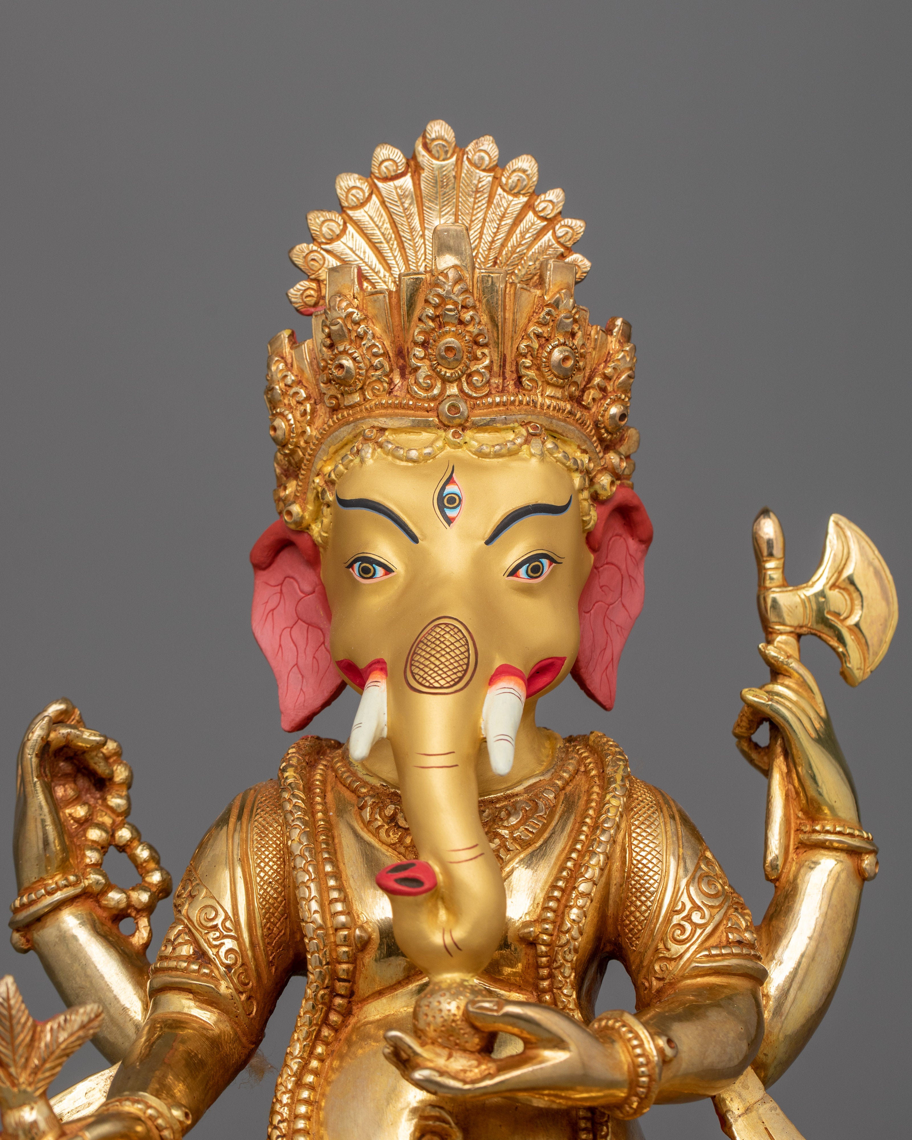 Ganapati Statue, Bodhisattva Ganesh Altar Decor | Hinduism Elephant Headed God