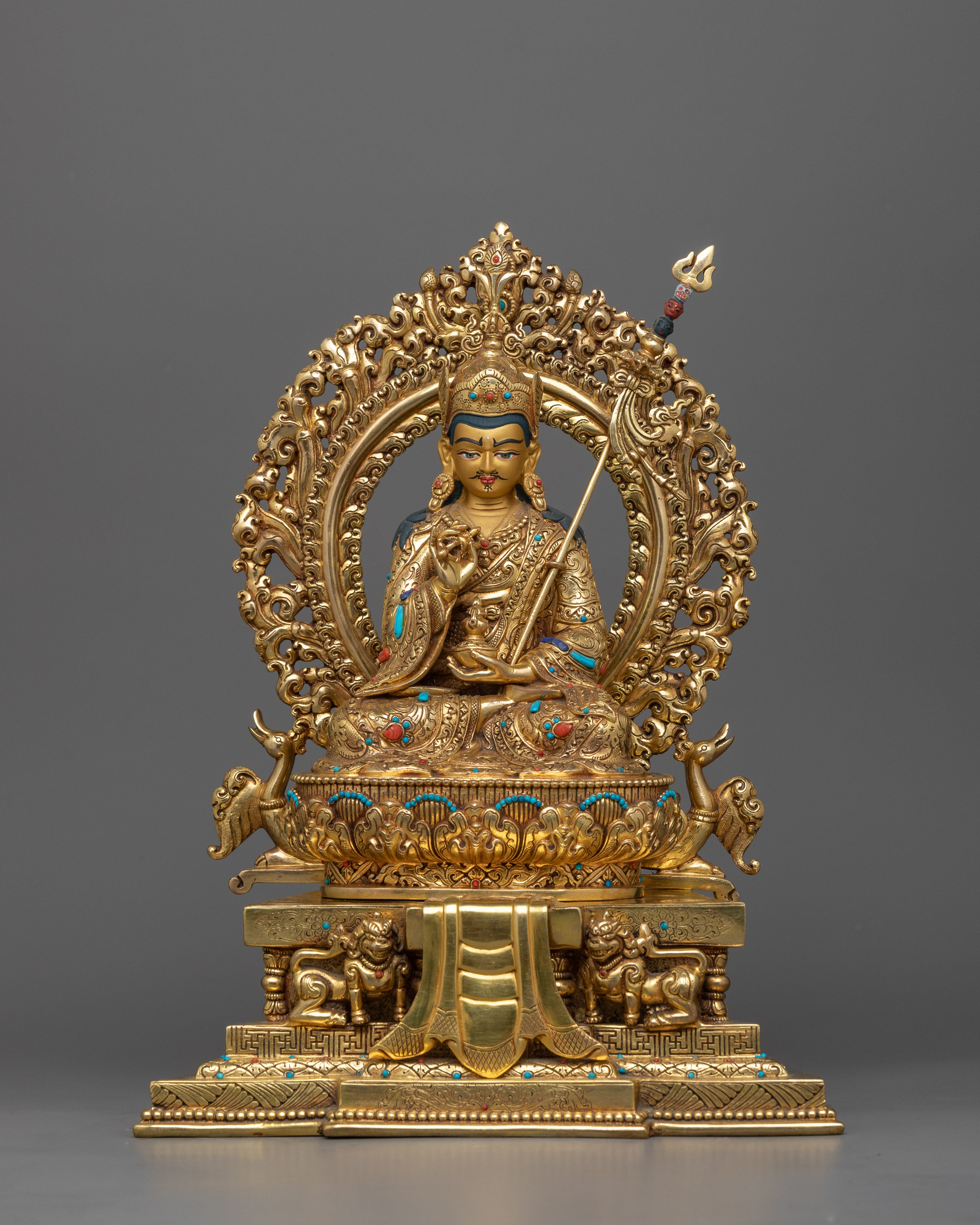 Gold-Gilded Guru Rinpoche Statue