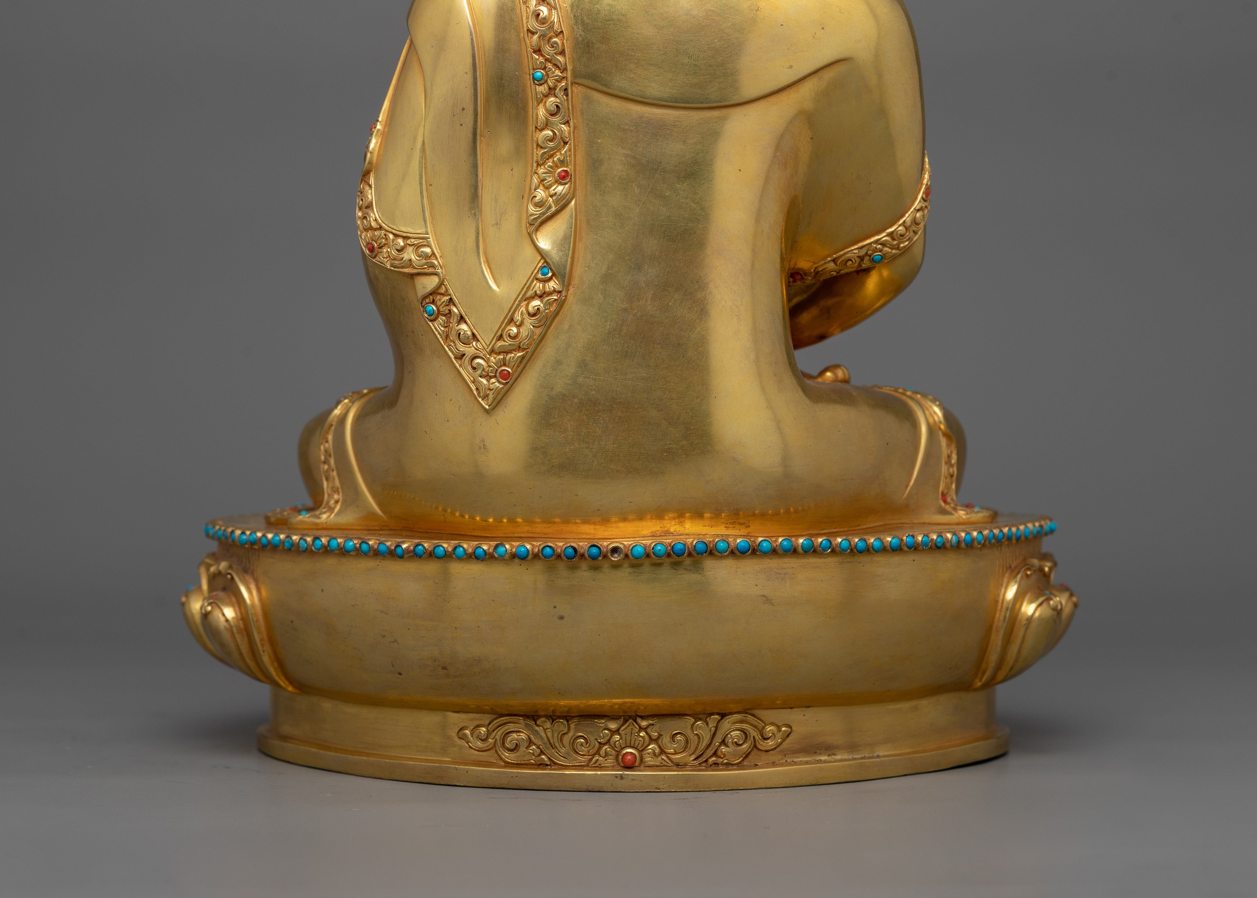 Amitabha Buddha Golden Statue | Handmade 24k Gold Gilded Sculpture