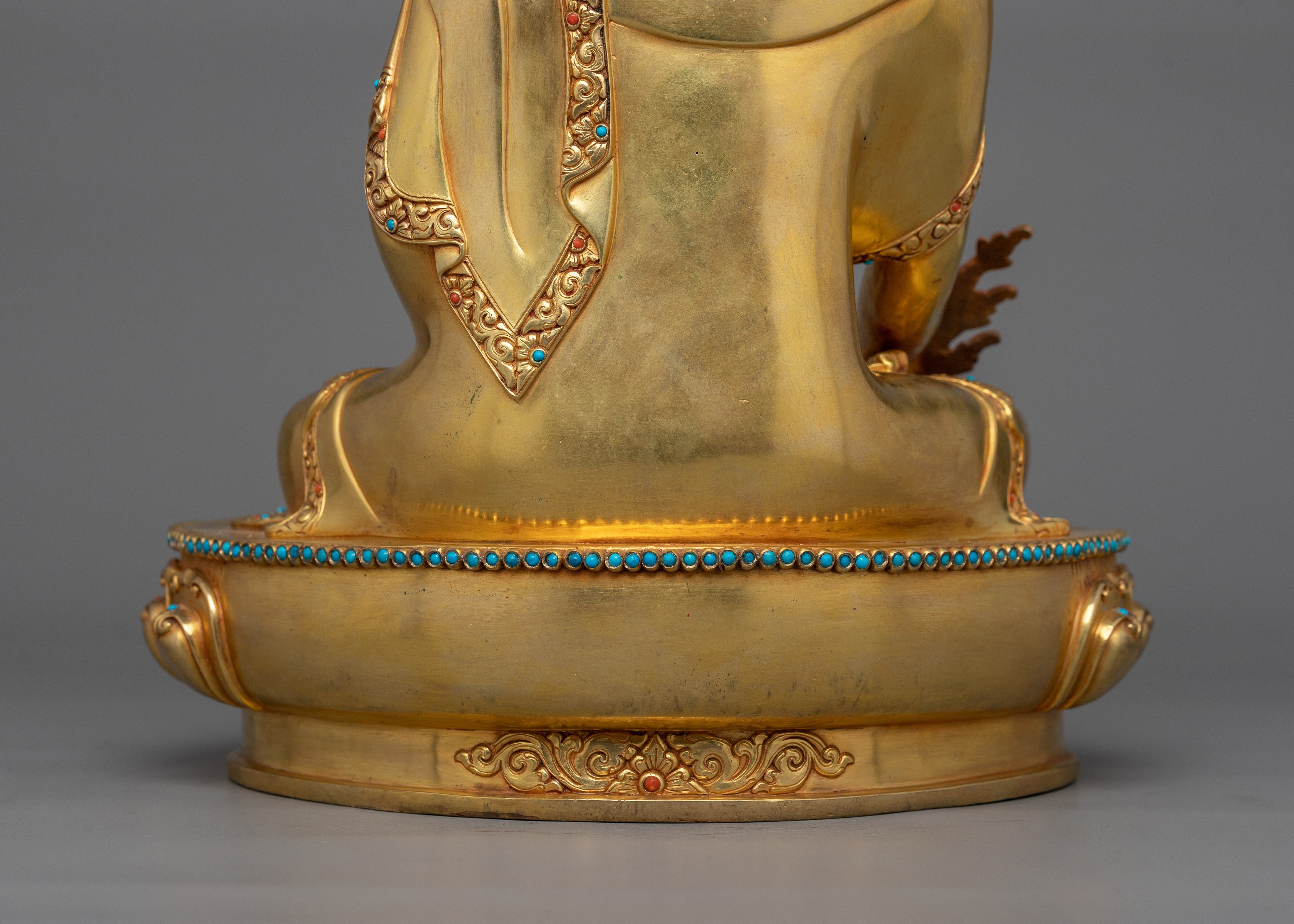 Healing Medicine Buddha Golden Statue | Handmade 24k Gold Gilded Sculpture