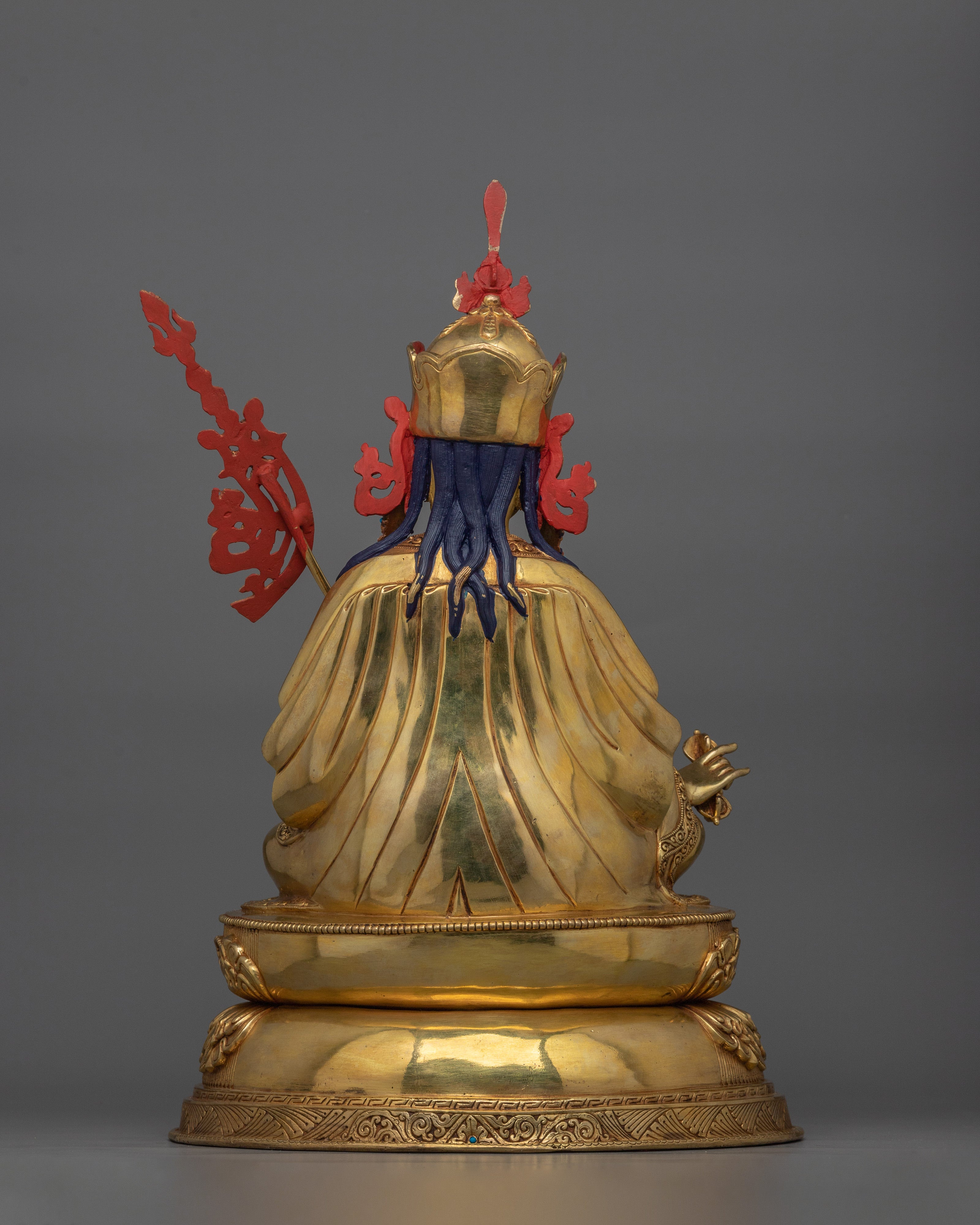 Tibetan Handcrafted Guru Rinpoche Sculpture | Traditional Figurine of Tantric Buddhist Master