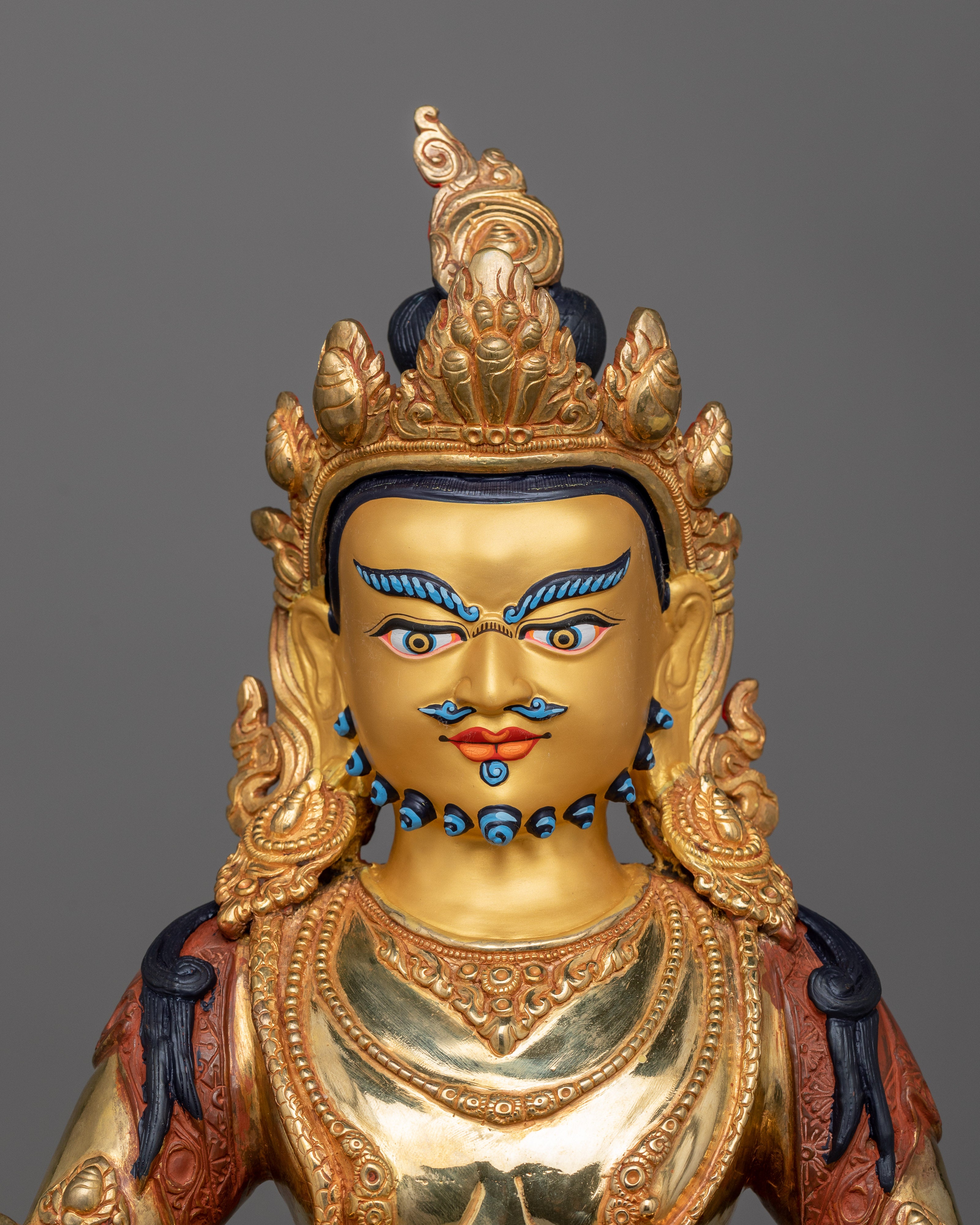 Dzambhala Spiritual Himalayan Hand Carved Statue | Tibetan Buddhist Wealth Deity