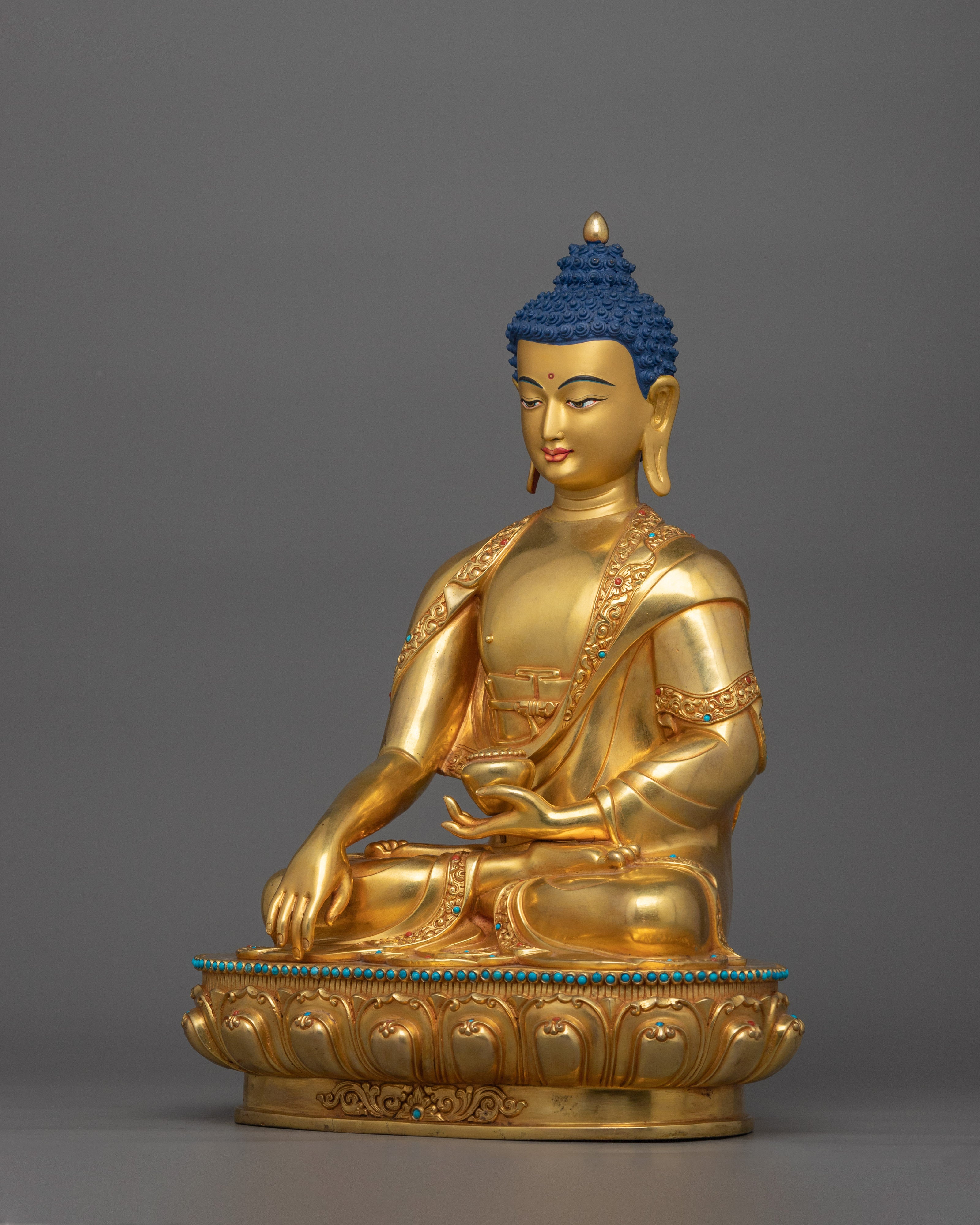 Siddhartha Gautama Golden Statue | Handmade 24k Gold Gilded Sculpture