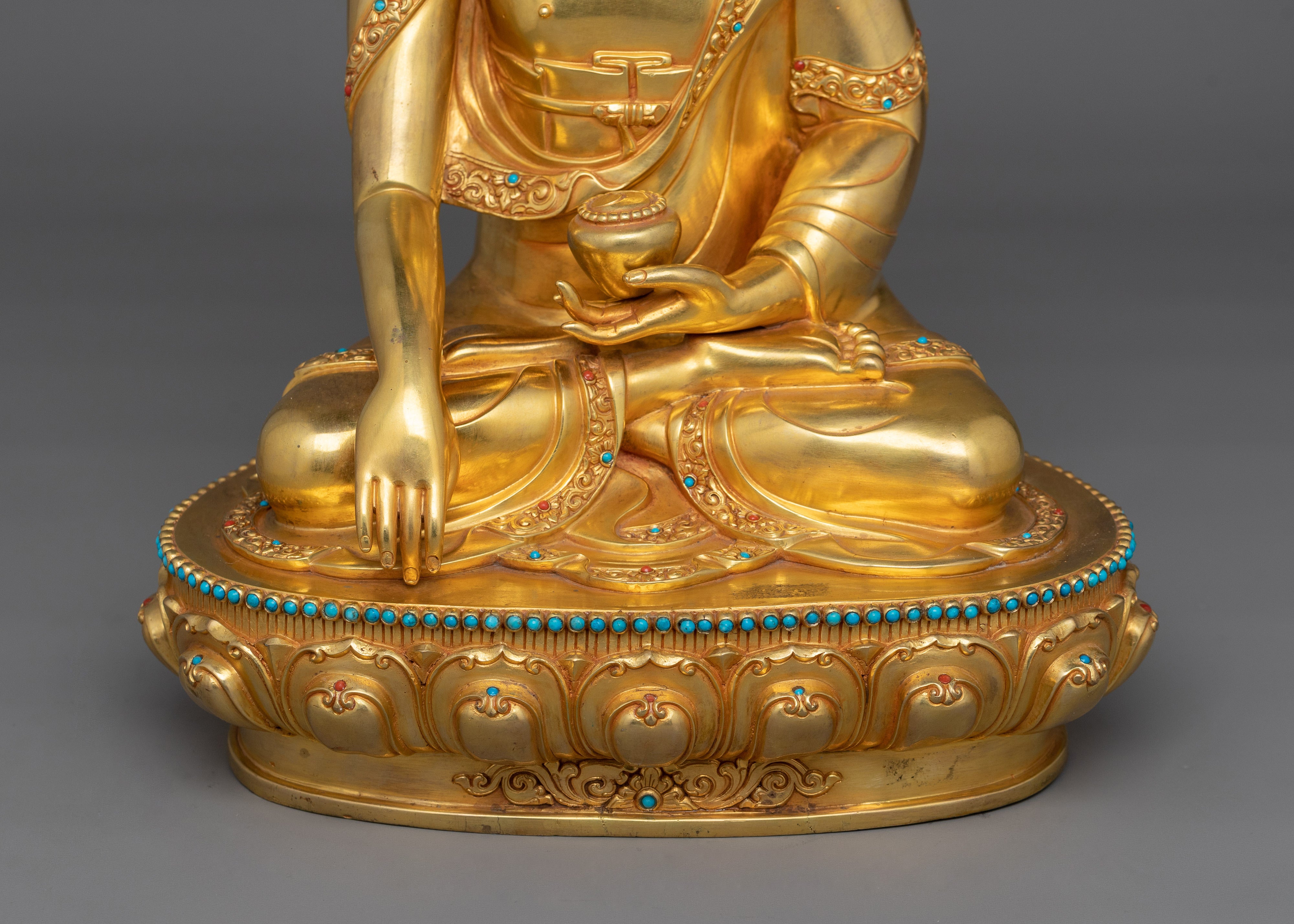 Siddhartha Gautama Golden Statue | Handmade 24k Gold Gilded Sculpture