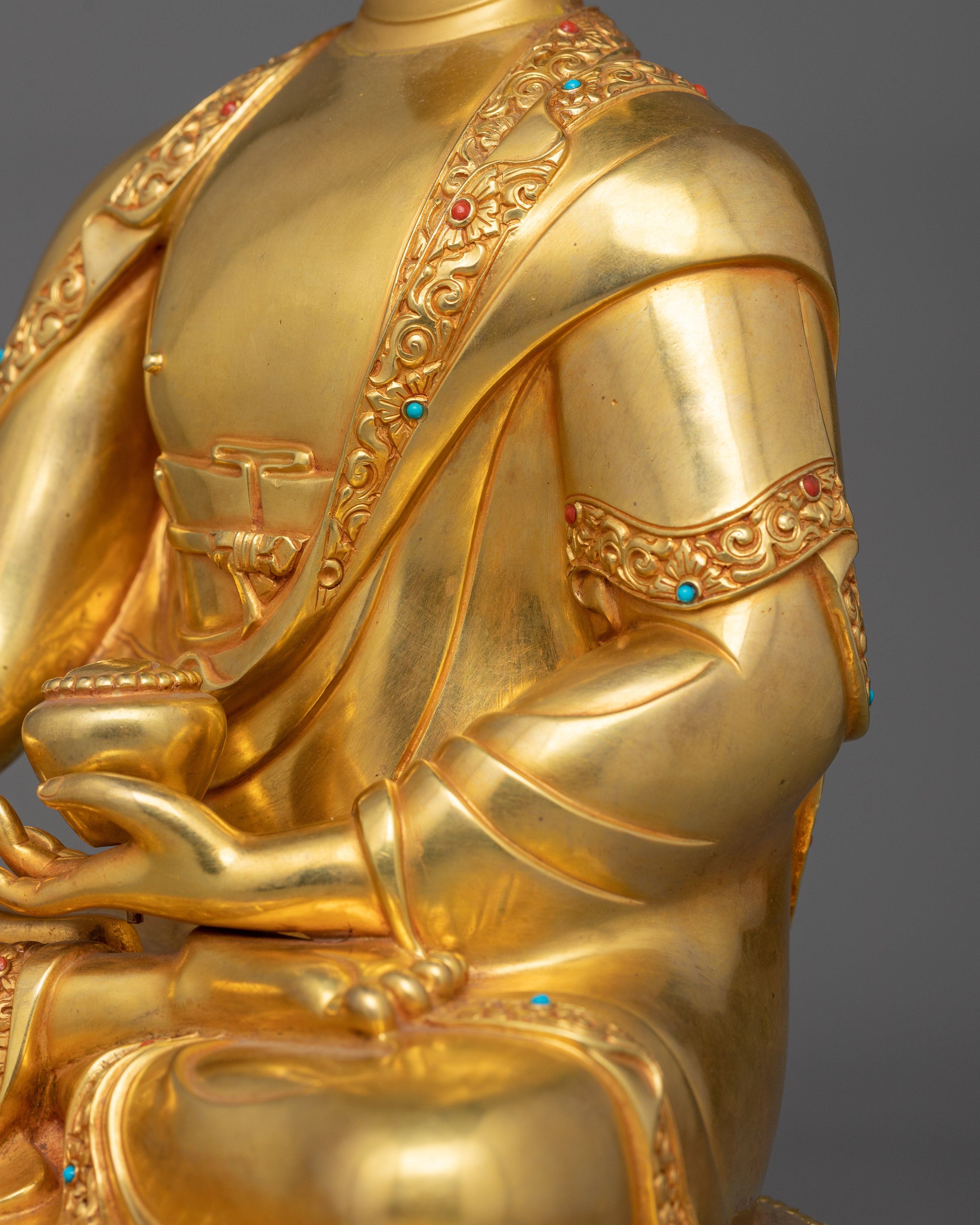 Siddhartha Gautama Golden Statue | Handmade 24k Gold Gilded Sculpture