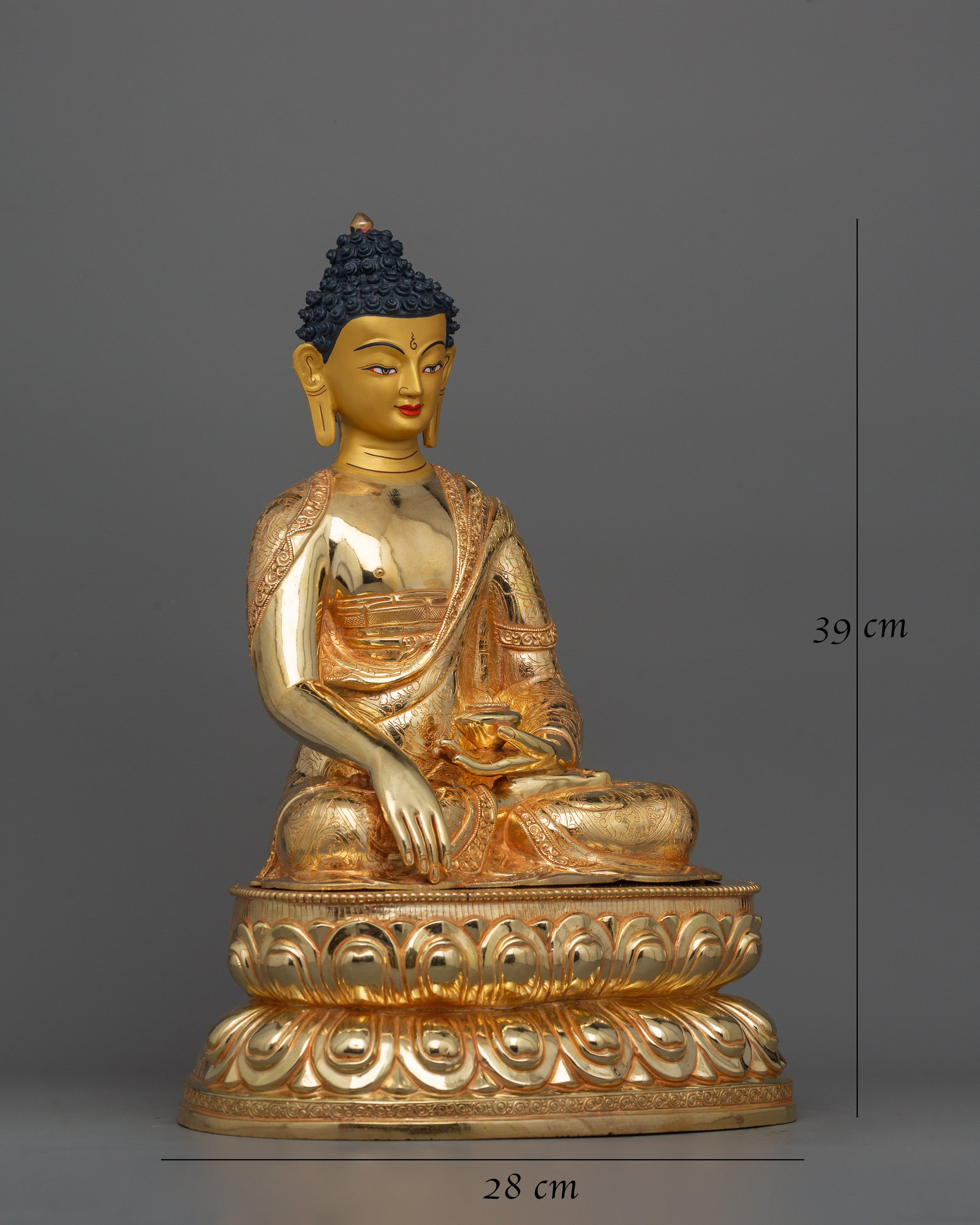 Shakyamuni Buddha, Religious Teacher Statue | 24k Gold Gilded Sculpture