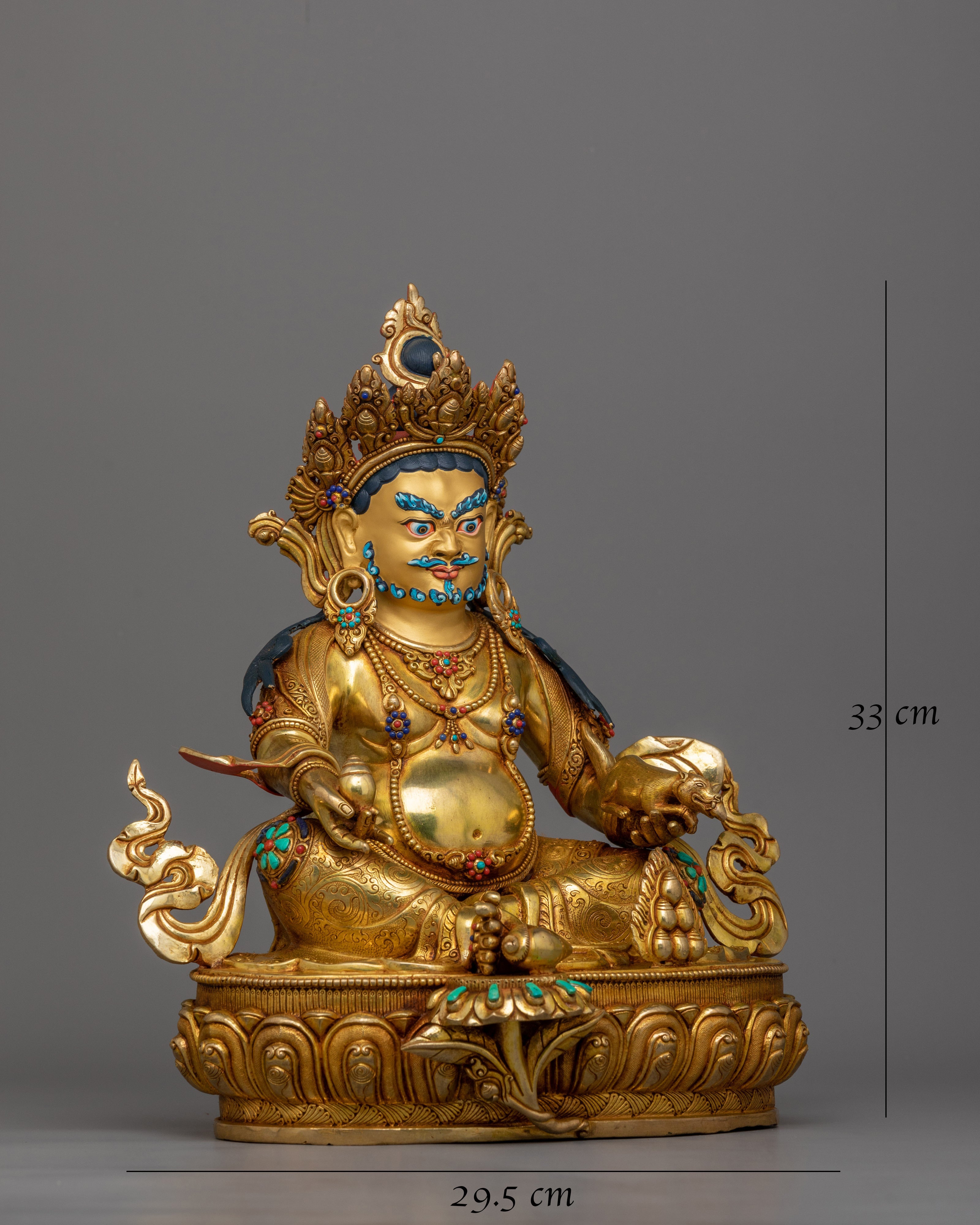 24K Gold-Gilded Dzambhala Statue