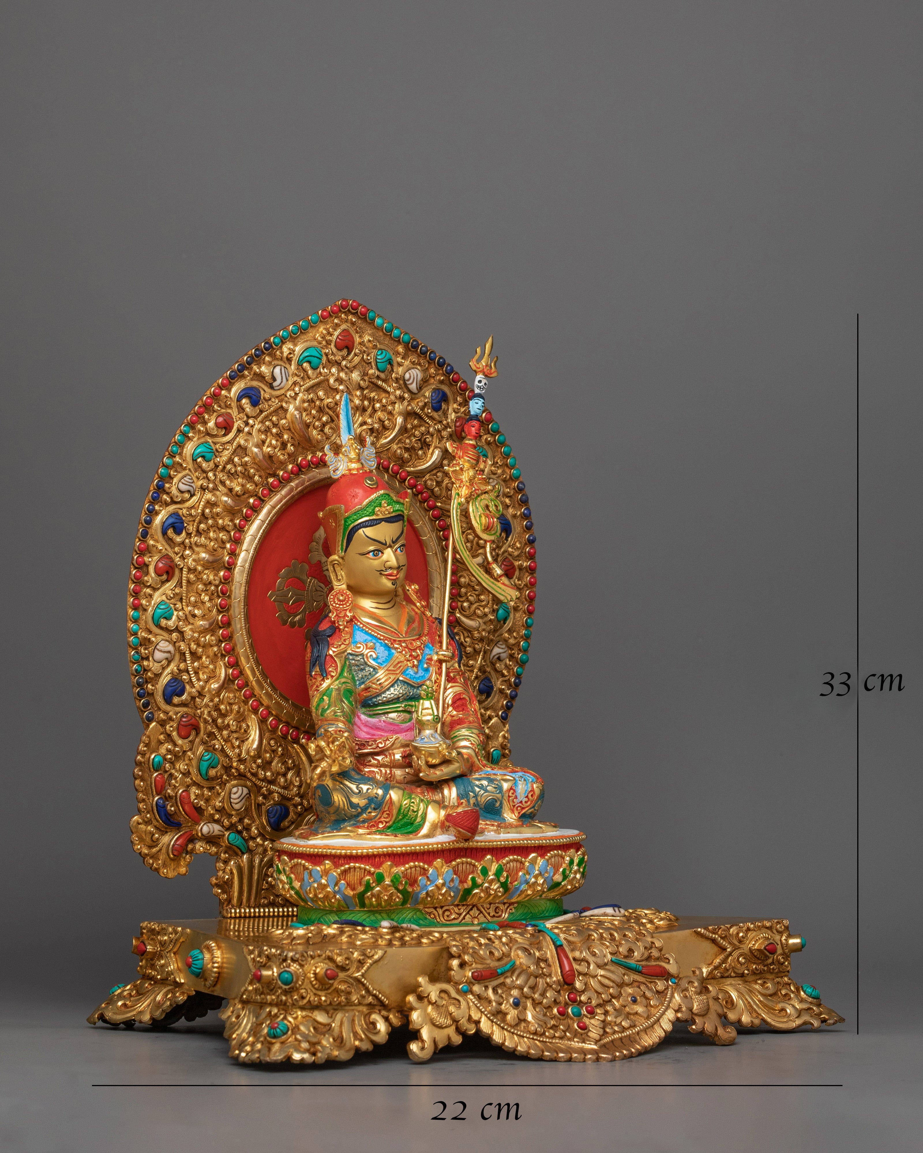 Gold-Gilded Guru Rinpoche Sculpture