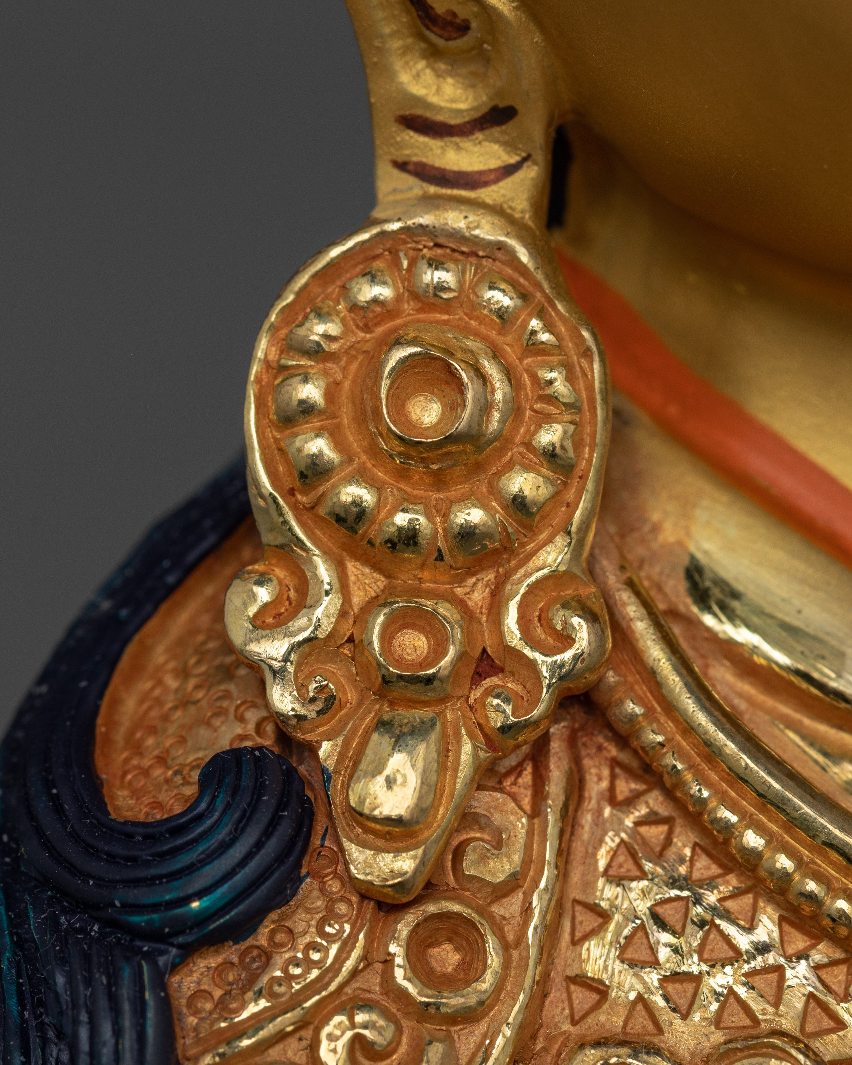 Guru Rinpoche Copper Art From Nepal | Traditionally 24K Gold Gilded Statue