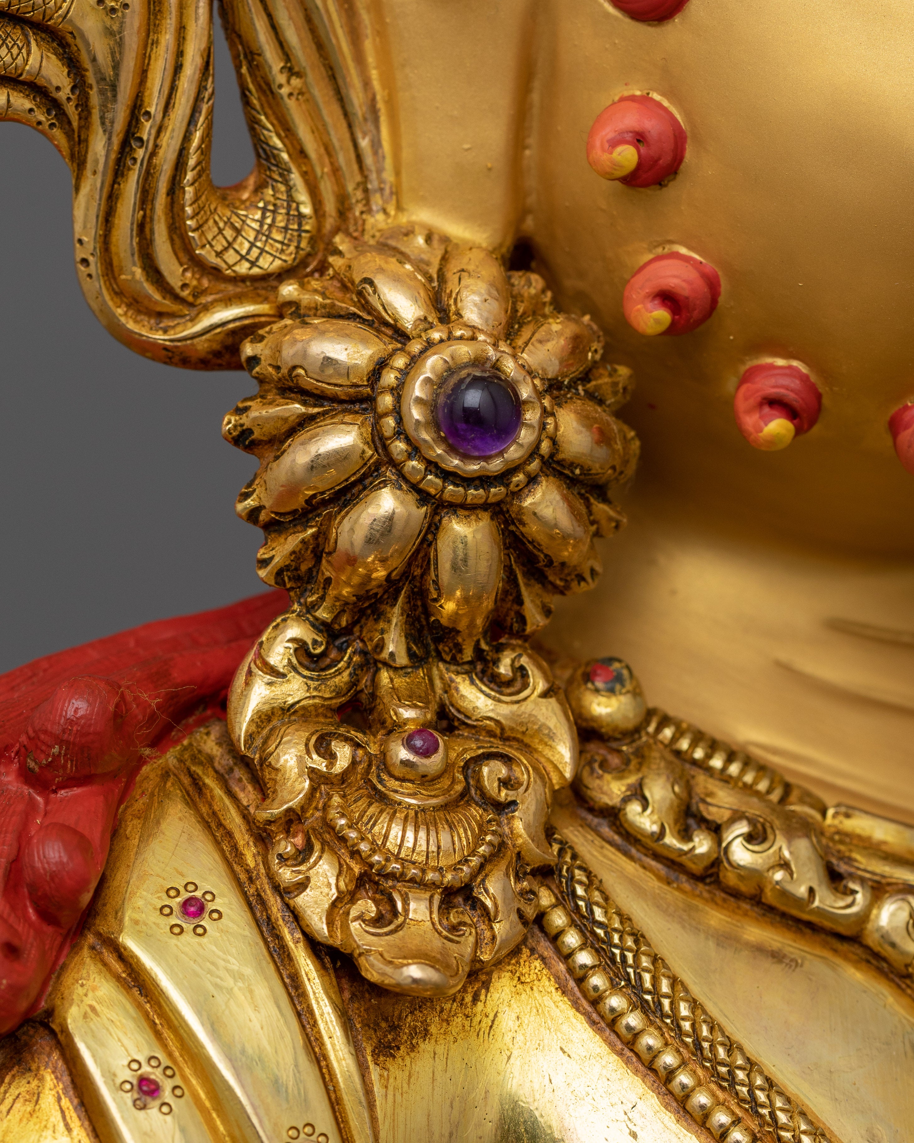 Jambala Wealth Deity Statue Prosperity Rituals | 24k Gold Gilded Sculpture