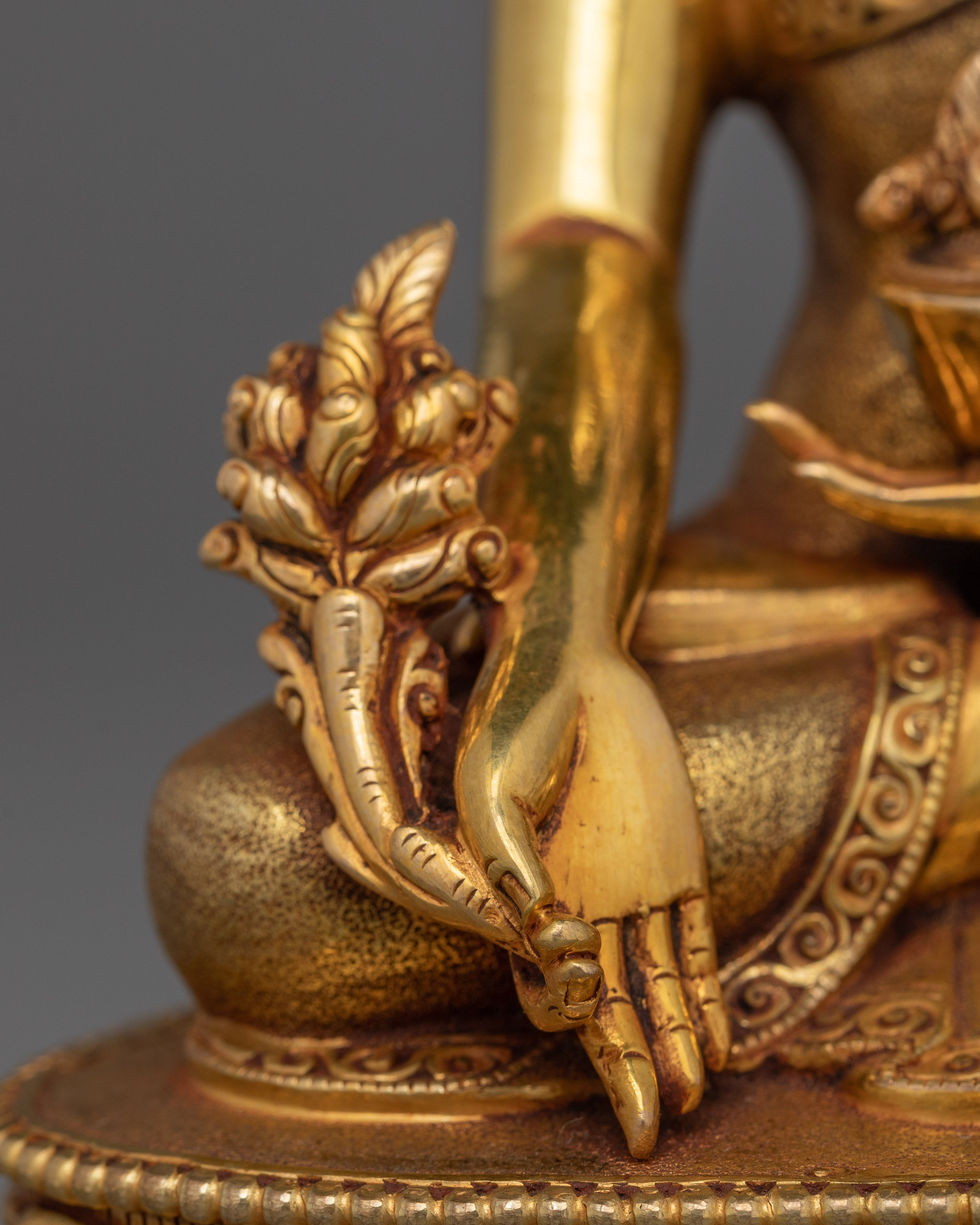 Healing Buddha Bhaisajyaguru Statue | Handcrafted 24K Gold Gilded Statue