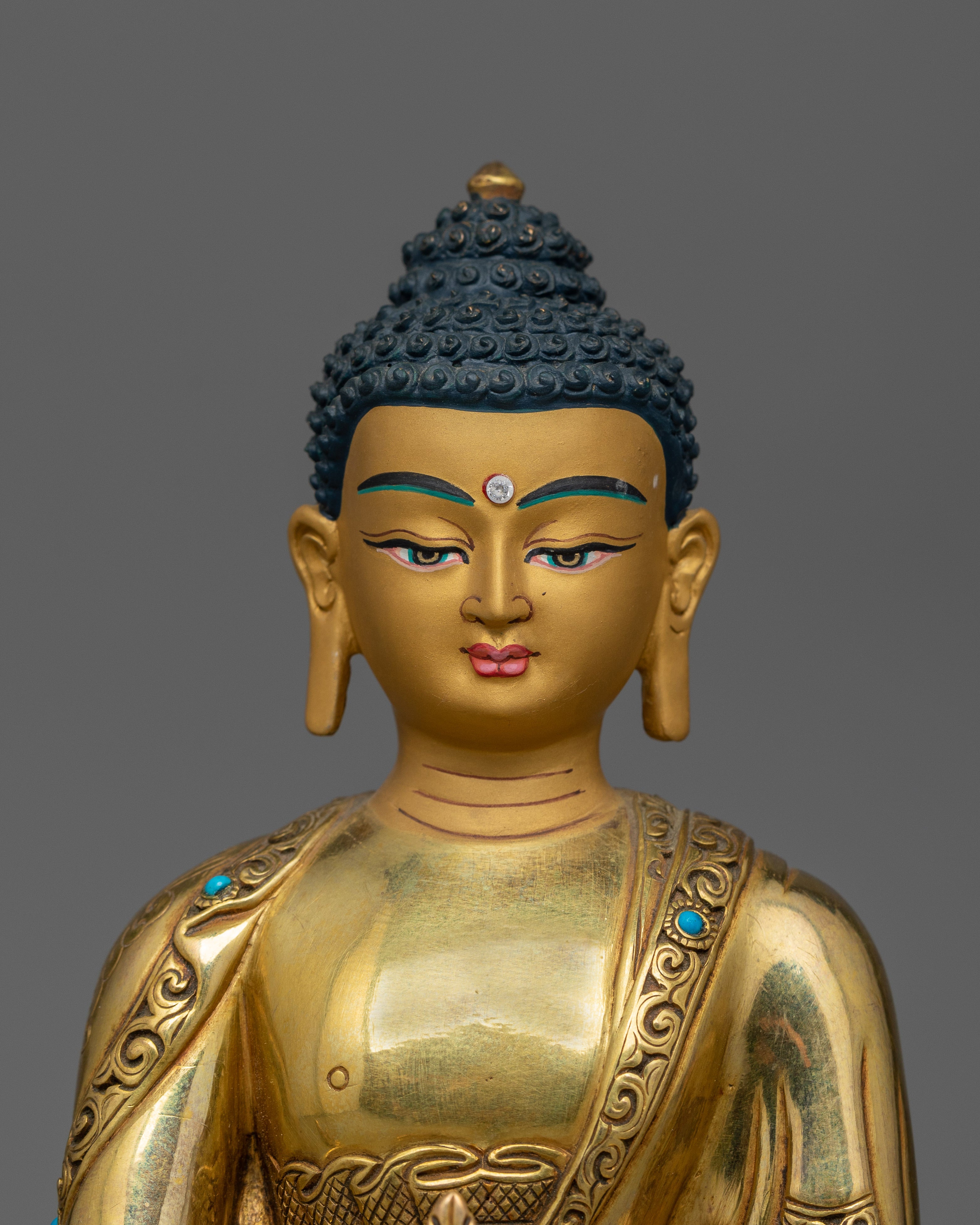 Gold-Gilded Medicine Buddha Statue | Handcrafted Copper Art from Nepal