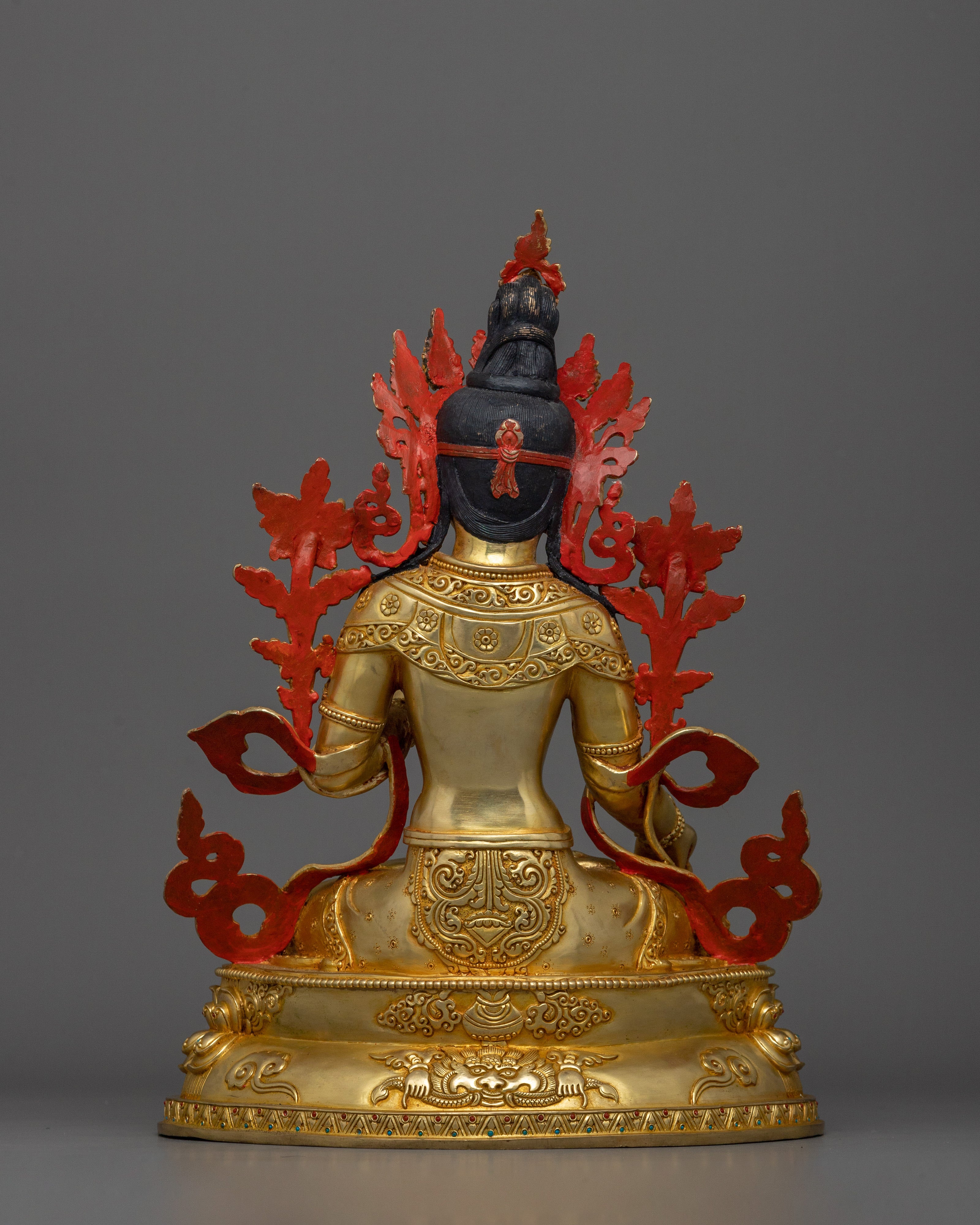 Handcrafted Buddhist Decor Tibetan White Tara Figurine | Long life Deity