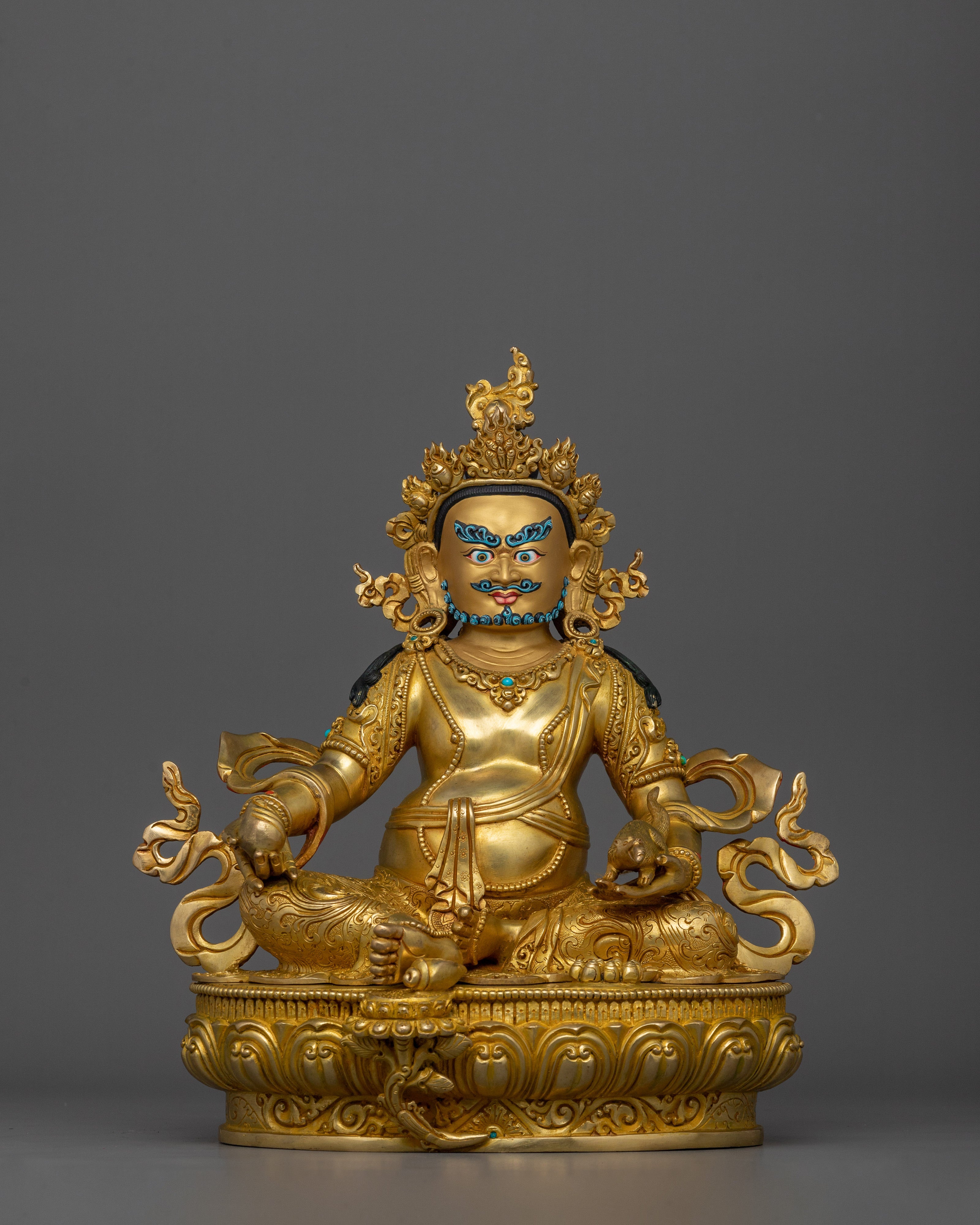 Tibetan Dzambhala Wealth Deity Sculpture | Buddhist Protector of Wealth and Harmony