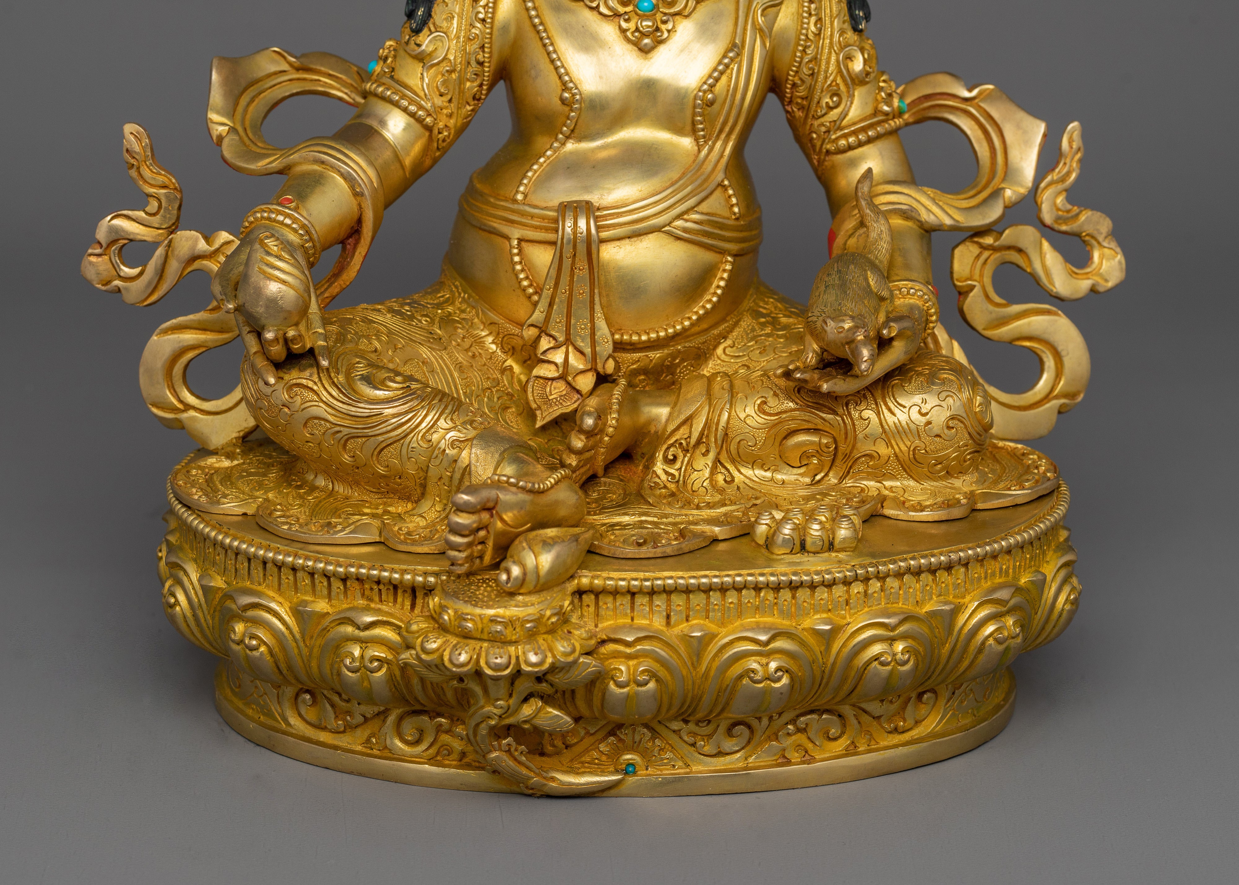 Tibetan Dzambhala Wealth Deity Sculpture | Buddhist Protector of Wealth and Harmony
