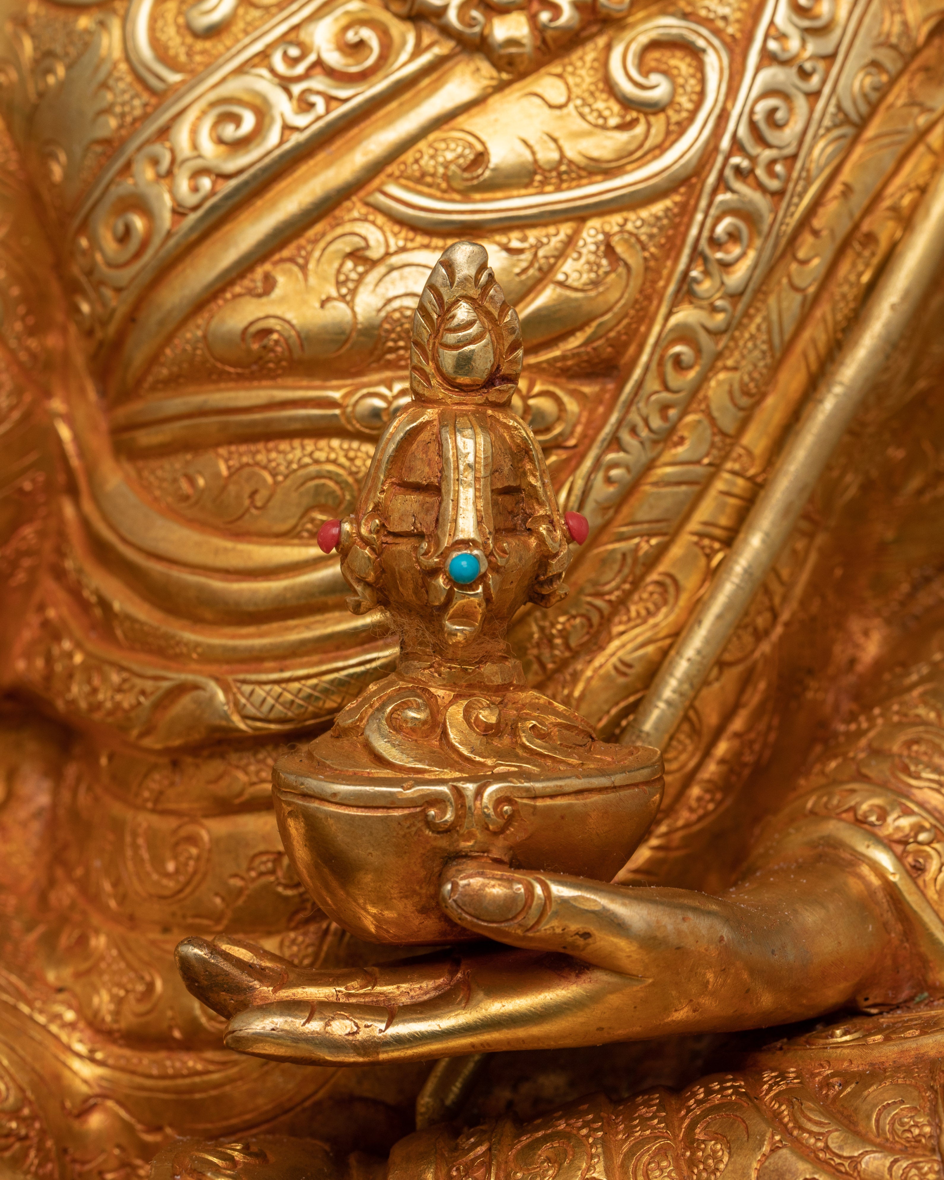 Tibetan Buddhism Guru Rinpoche Tantric Master Statue | Himalayan Buddhist Art of Nepal