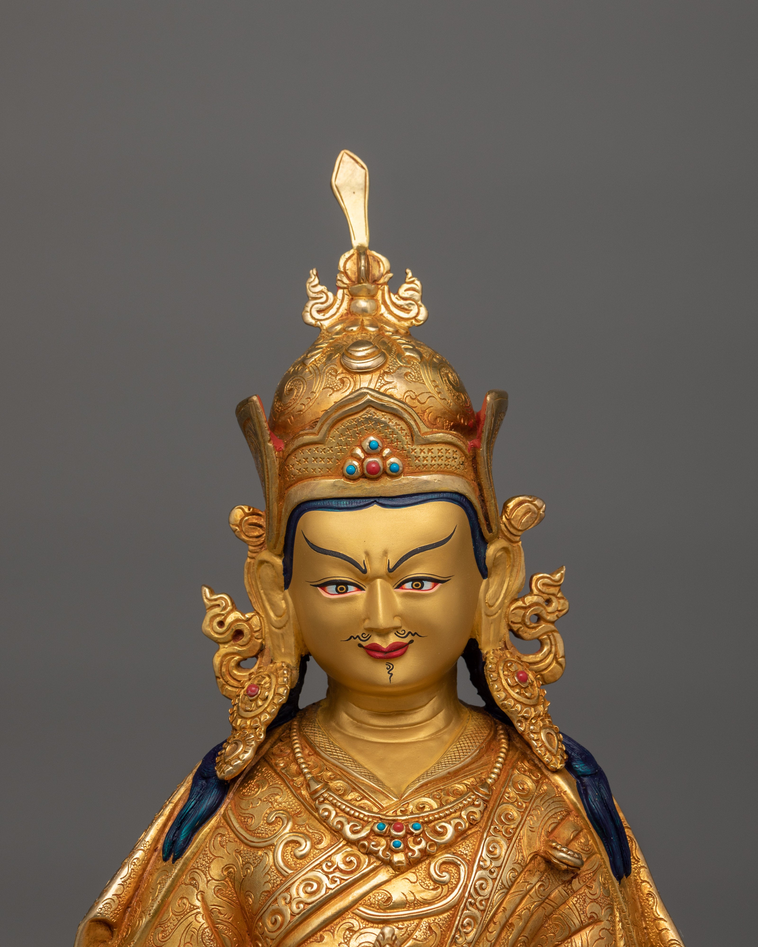 Tibetan Buddhism Guru Rinpoche Tantric Master Statue | Himalayan Buddhist Art of Nepal