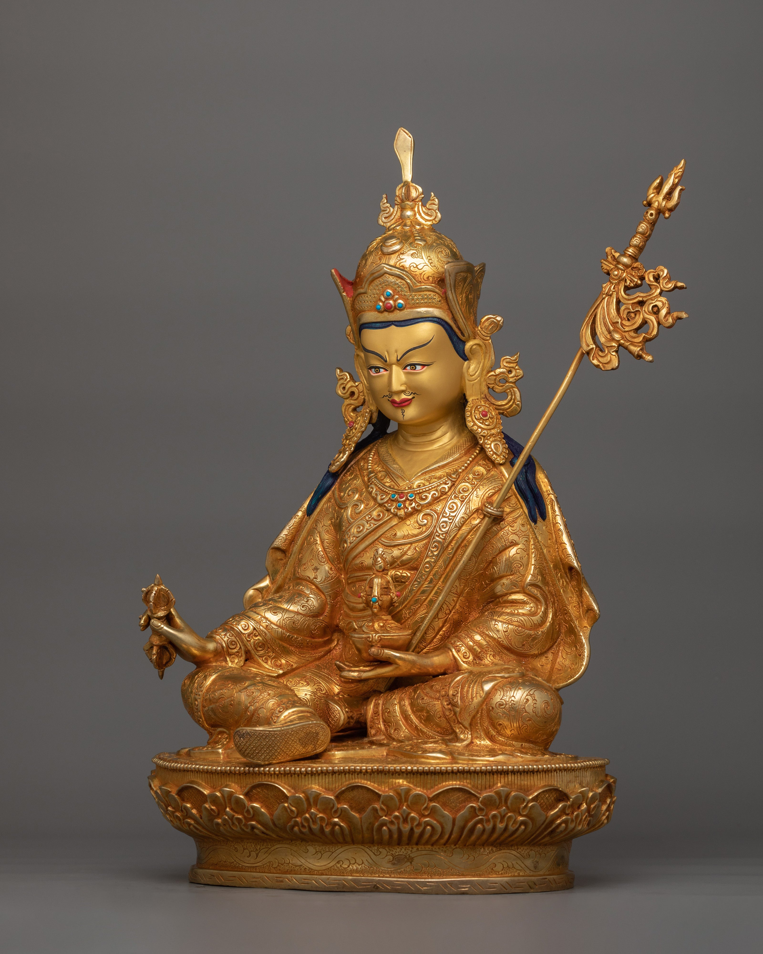 Tibetan Buddhism Guru Rinpoche Tantric Master Statue | Himalayan Buddhist Art of Nepal