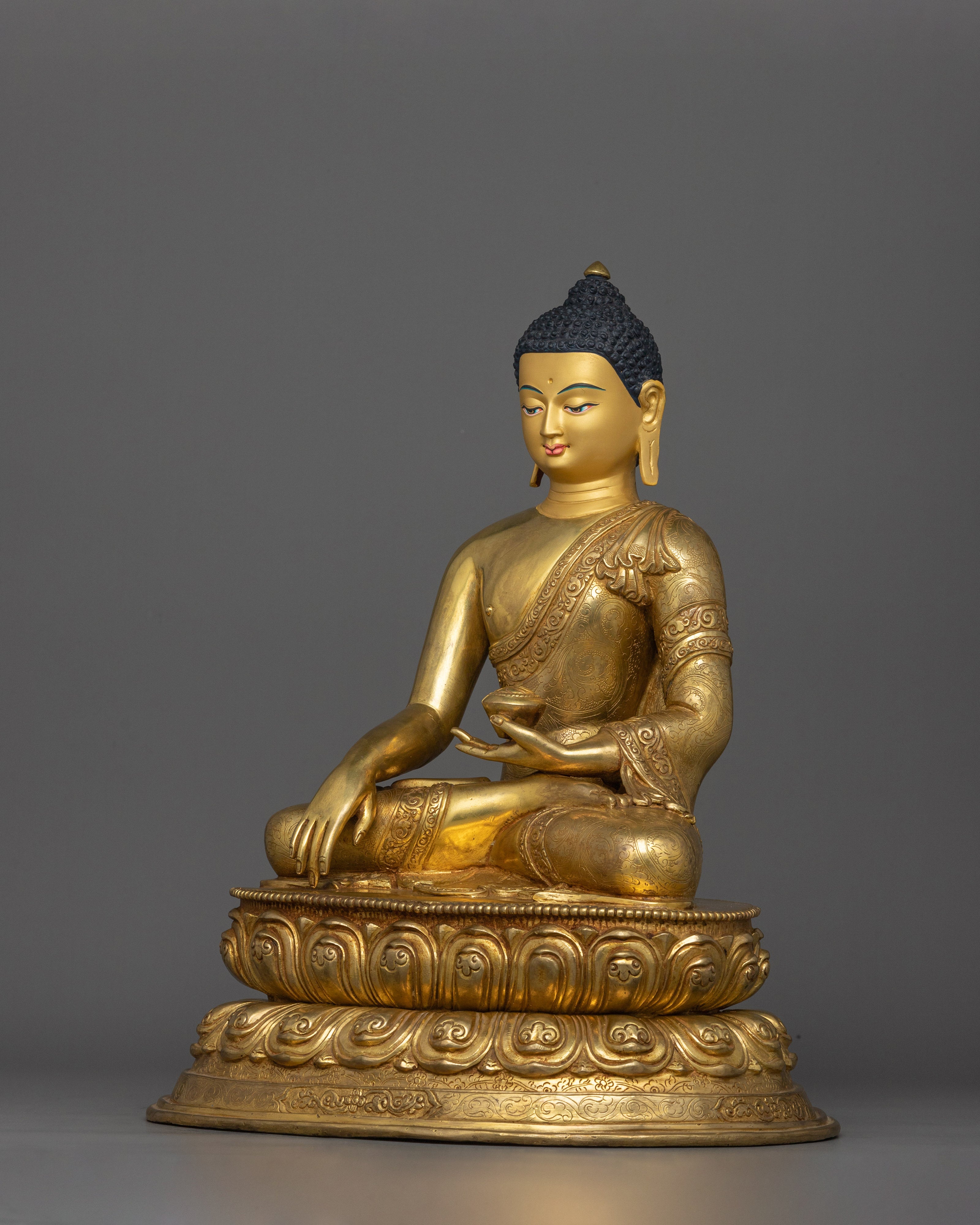 24K Gold-Gilded Enlightened Teacher Buddha | Shakyamuni Buddha Statue