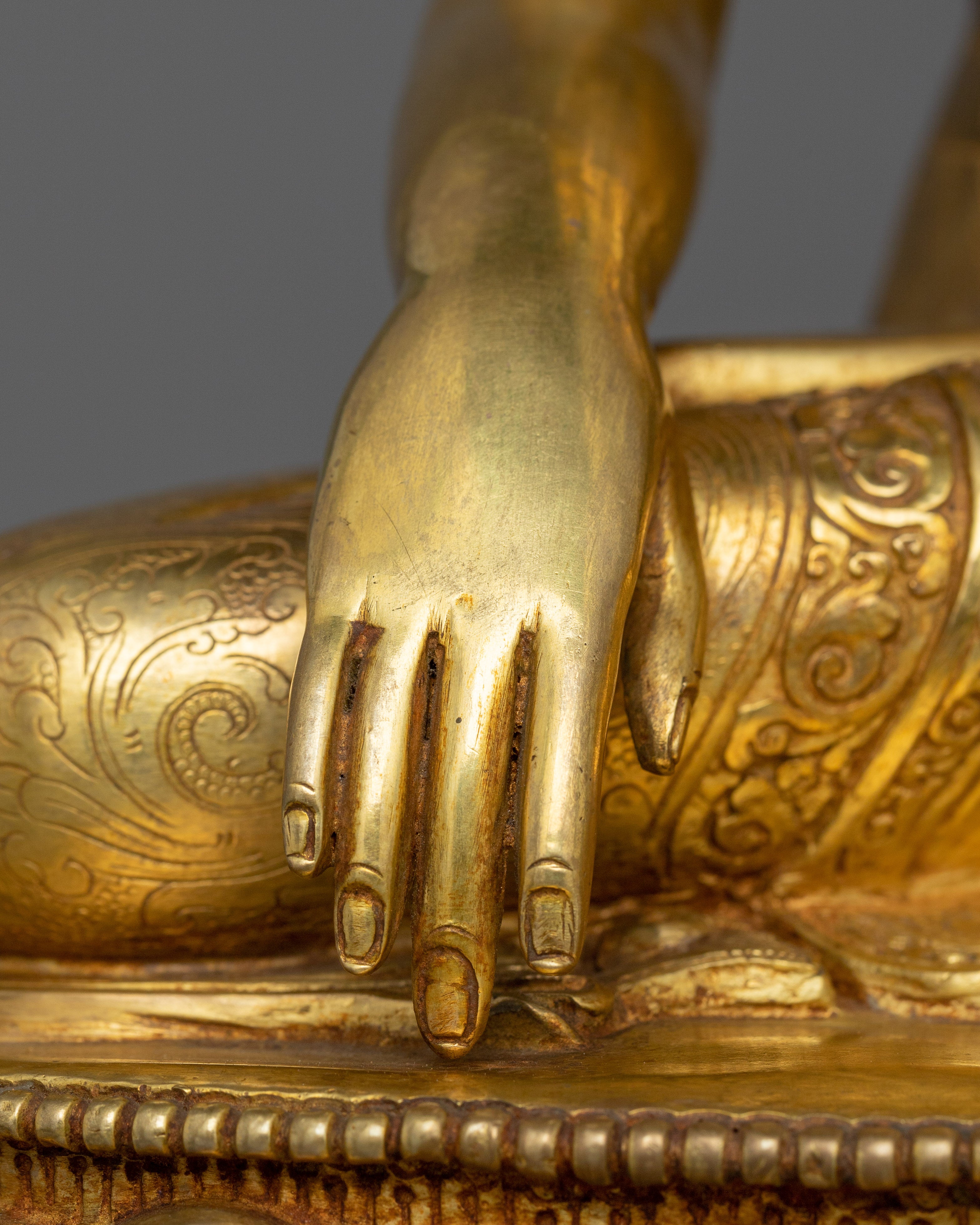 24K Gold-Gilded Enlightened Teacher Buddha | Shakyamuni Buddha Statue