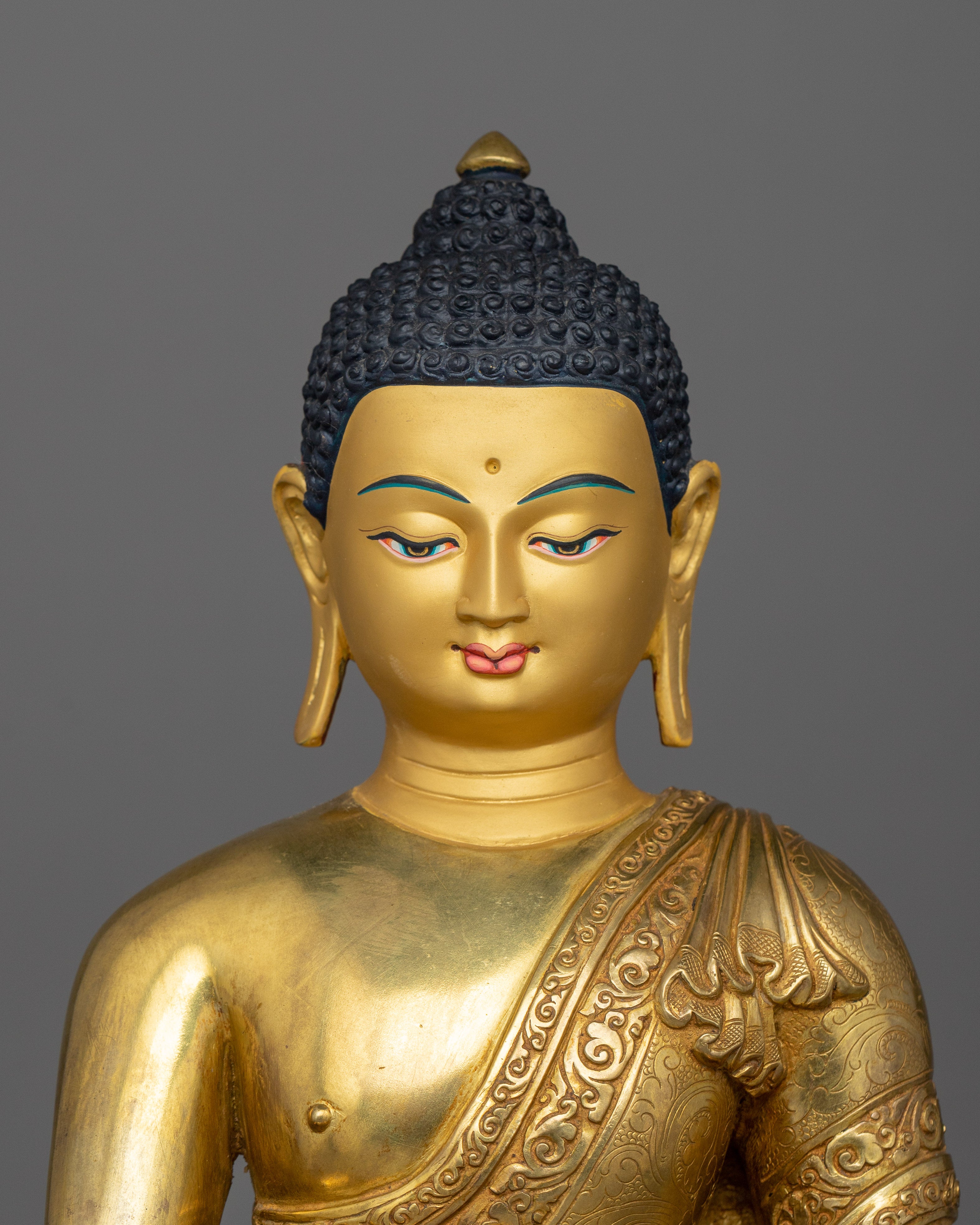 24K Gold-Gilded Enlightened Teacher Buddha | Shakyamuni Buddha Statue