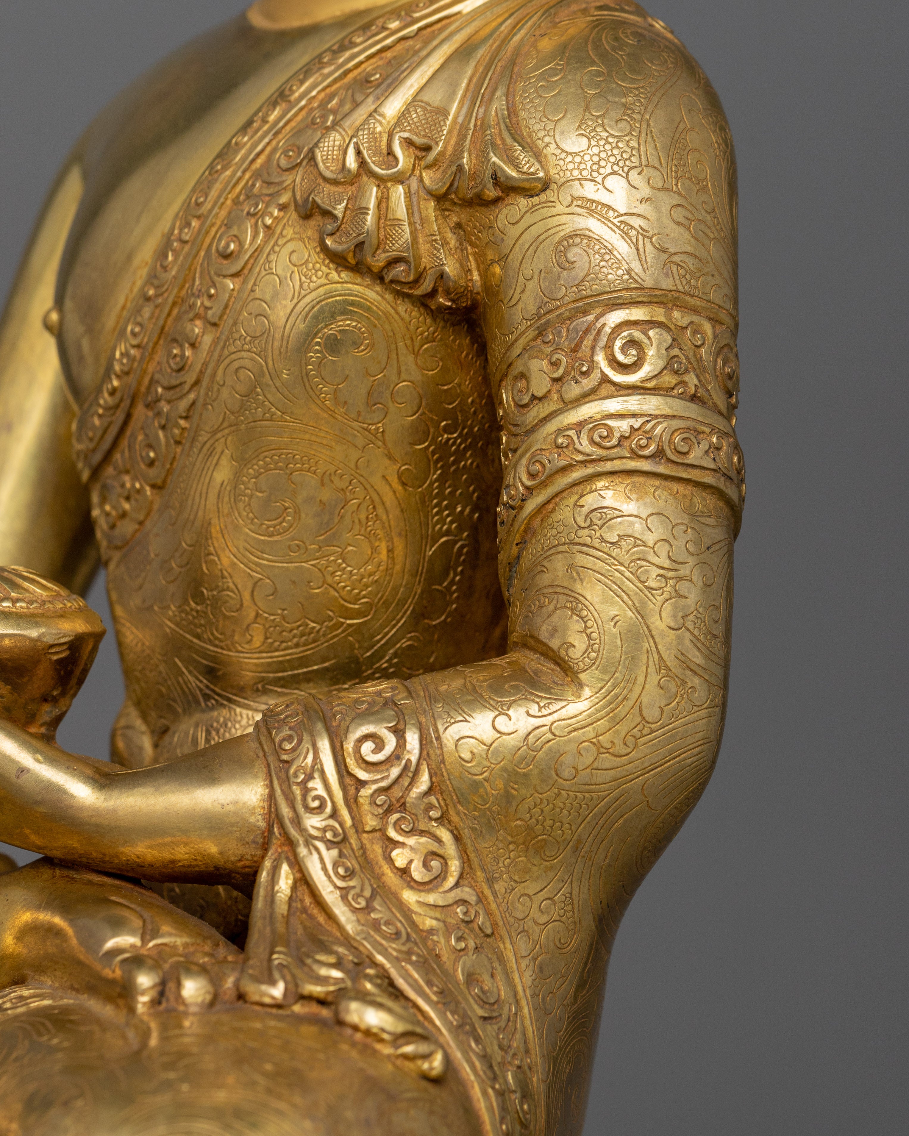 24K Gold-Gilded Enlightened Teacher Buddha | Shakyamuni Buddha Statue