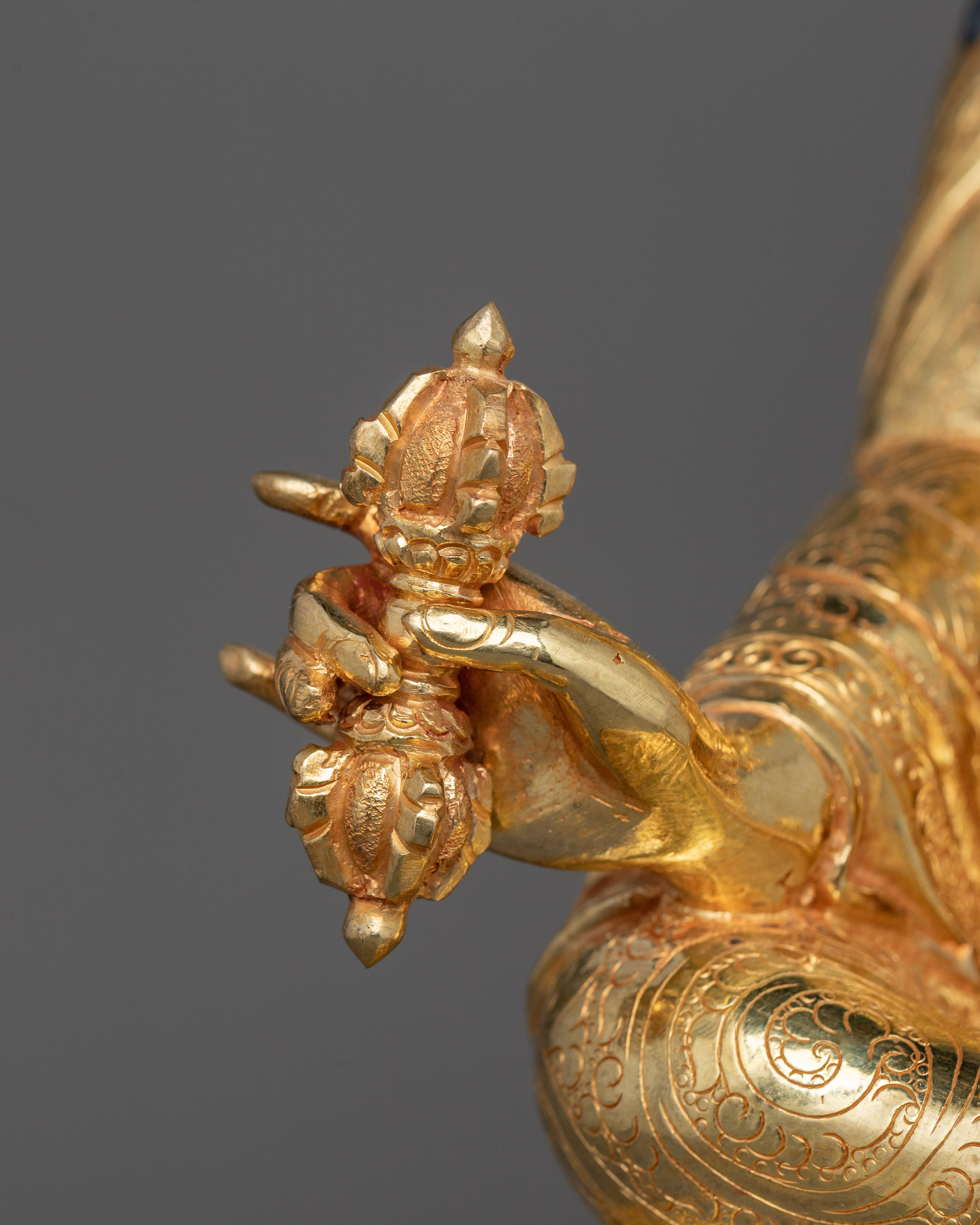 24K Gold-Gilded Padmasambhava Sculpture | Guru Rinpoche Statue