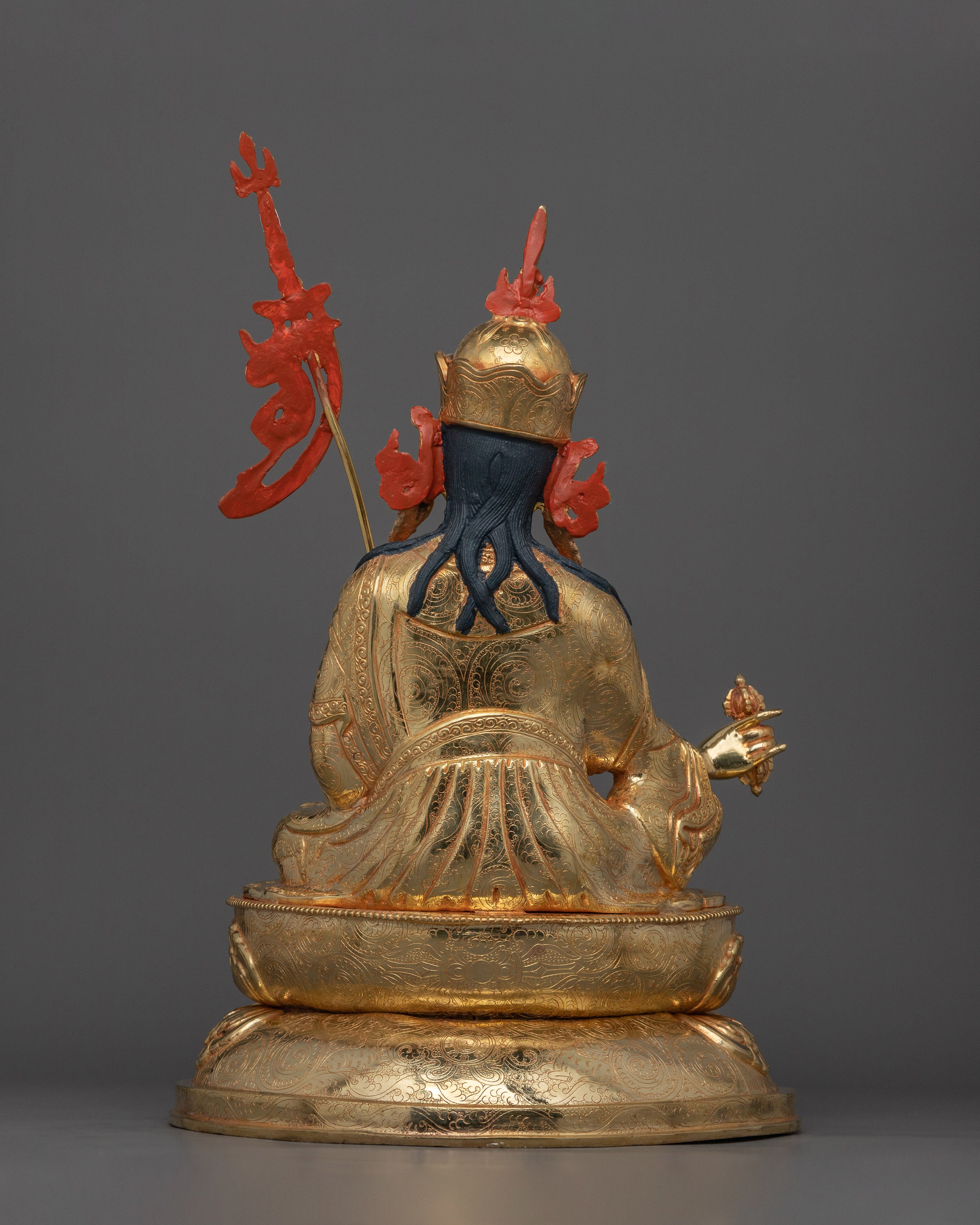 24K Gold-Gilded Padmasambhava Sculpture | Guru Rinpoche Statue