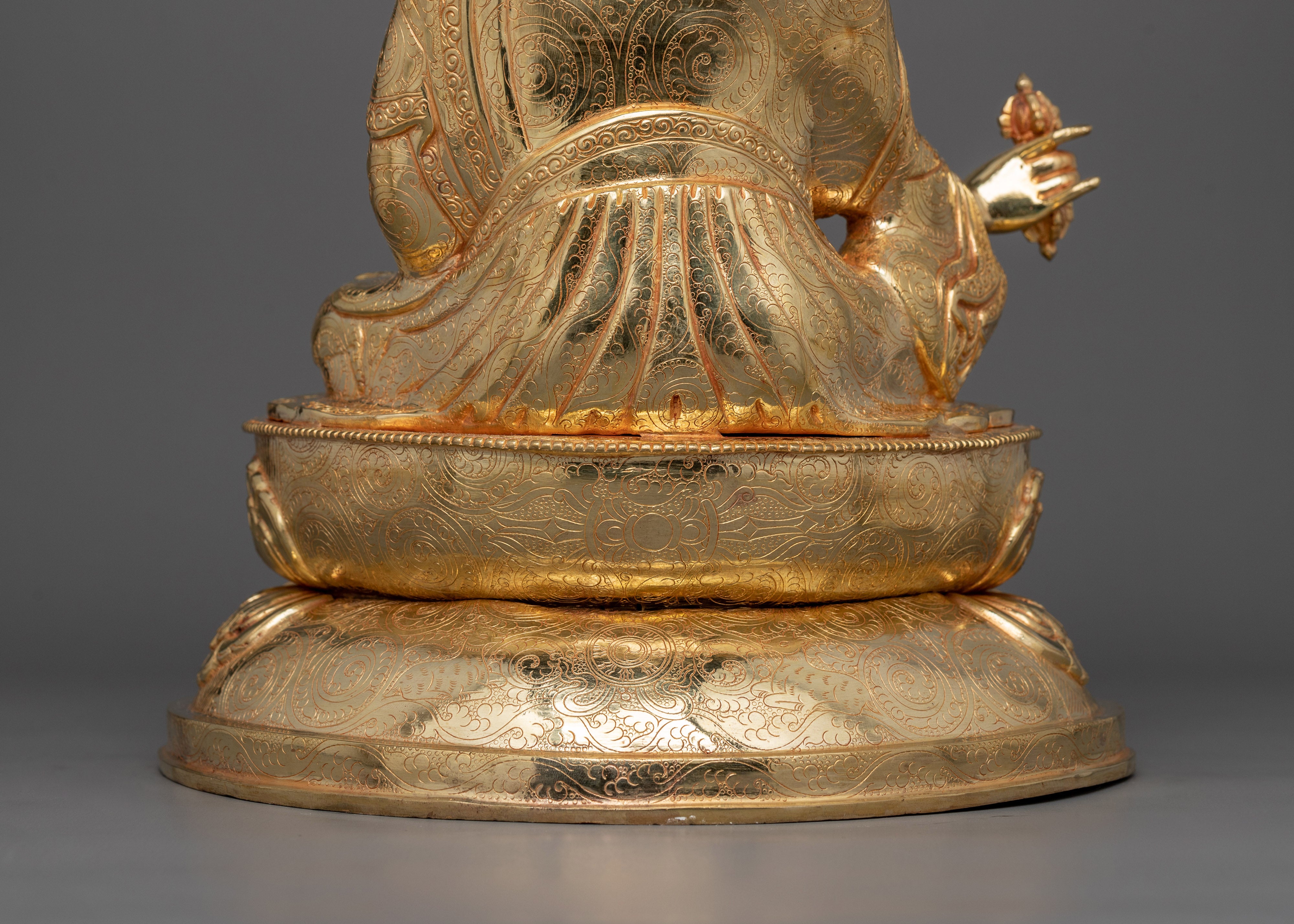 24K Gold-Gilded Padmasambhava Sculpture | Guru Rinpoche Statue