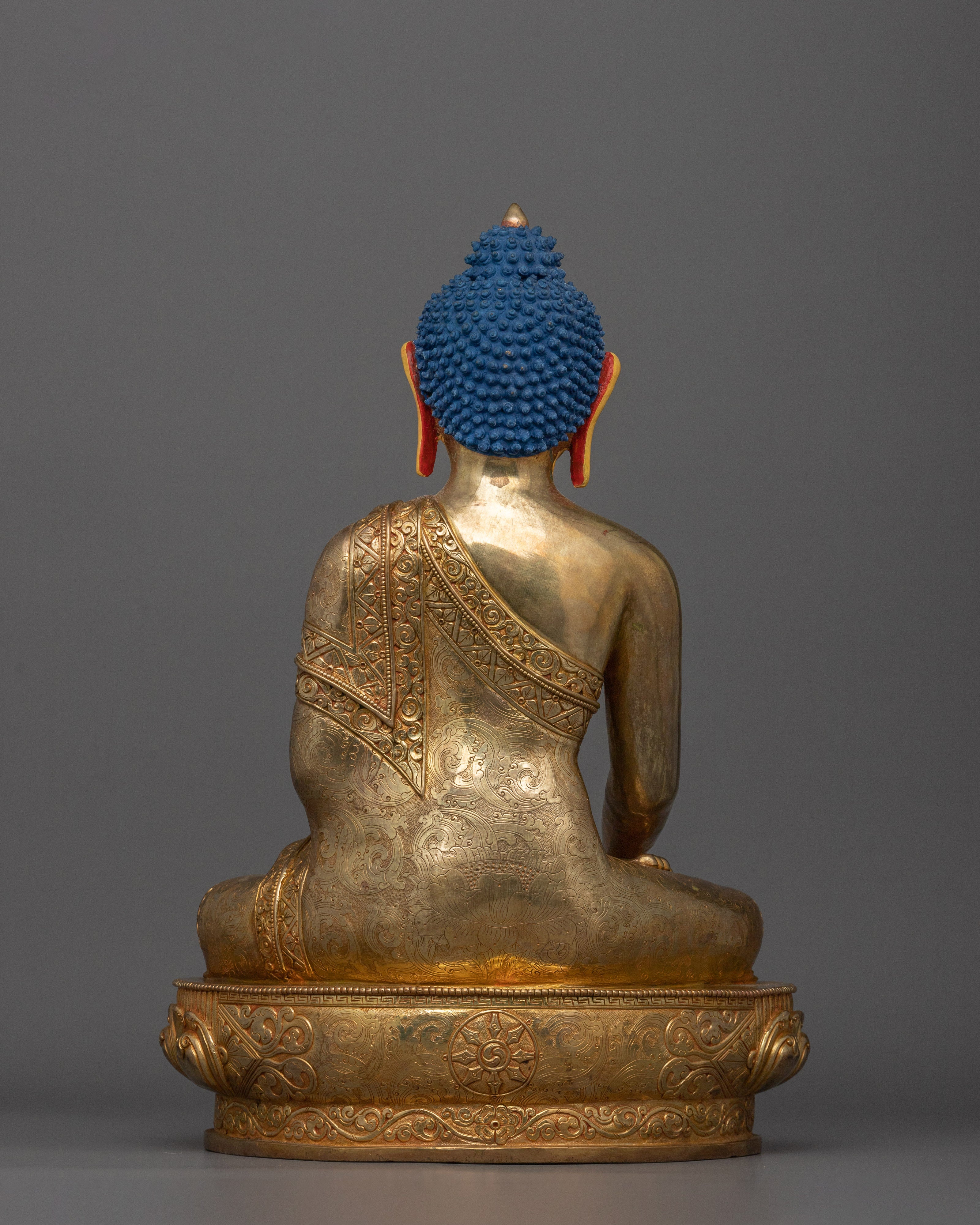 Enlightened Teacher Shakyamuni Buddha Statue | 24K Gold-Gilded Sculpture