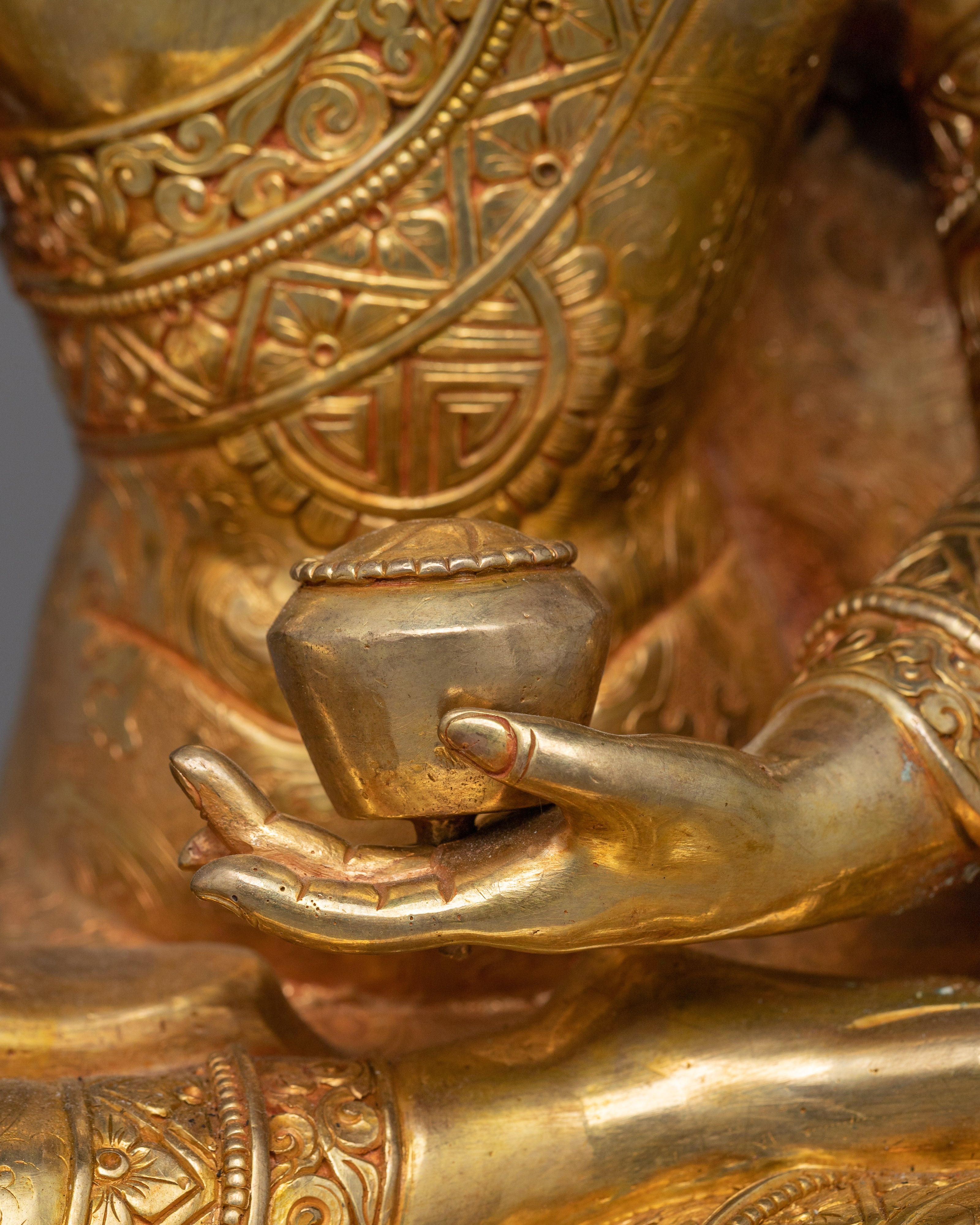 Enlightened Teacher Shakyamuni Buddha Statue | 24K Gold-Gilded Sculpture