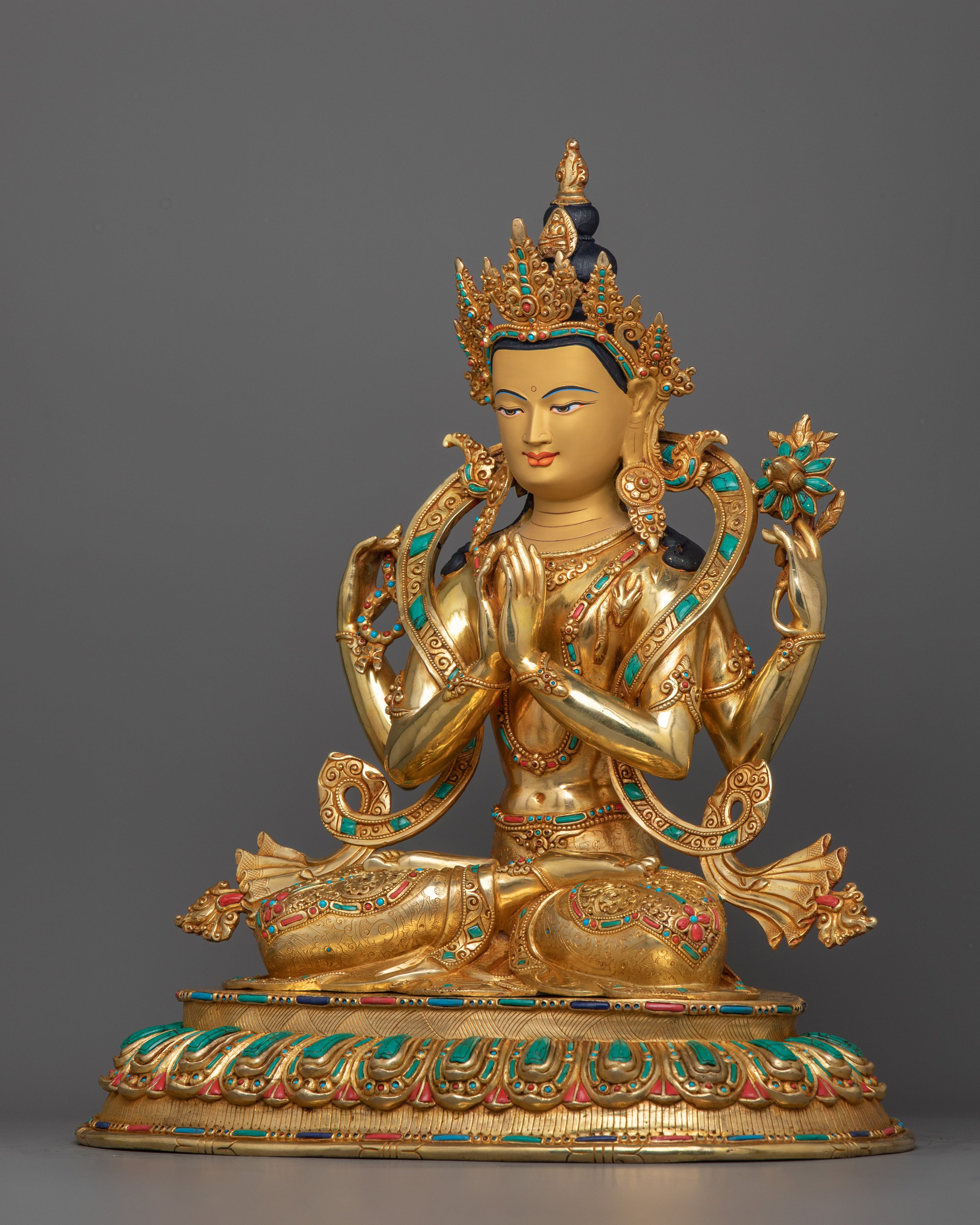 Bodhisattva of Compassion Chenrezig Sculpture | Himalayan Sacred Artwork