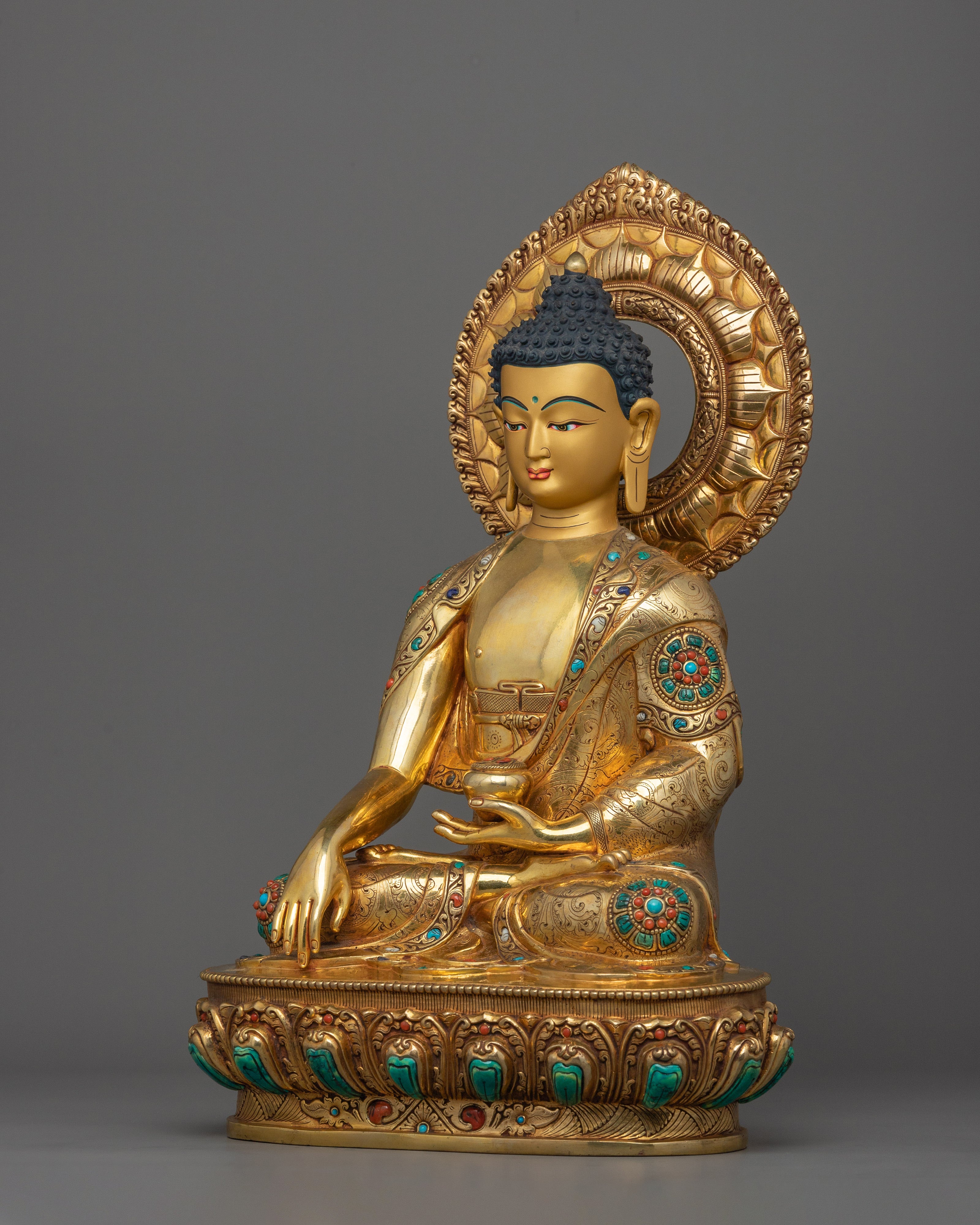 Spiritual Shakyamuni Buddha With Halo | Symbol of mindfulness practice