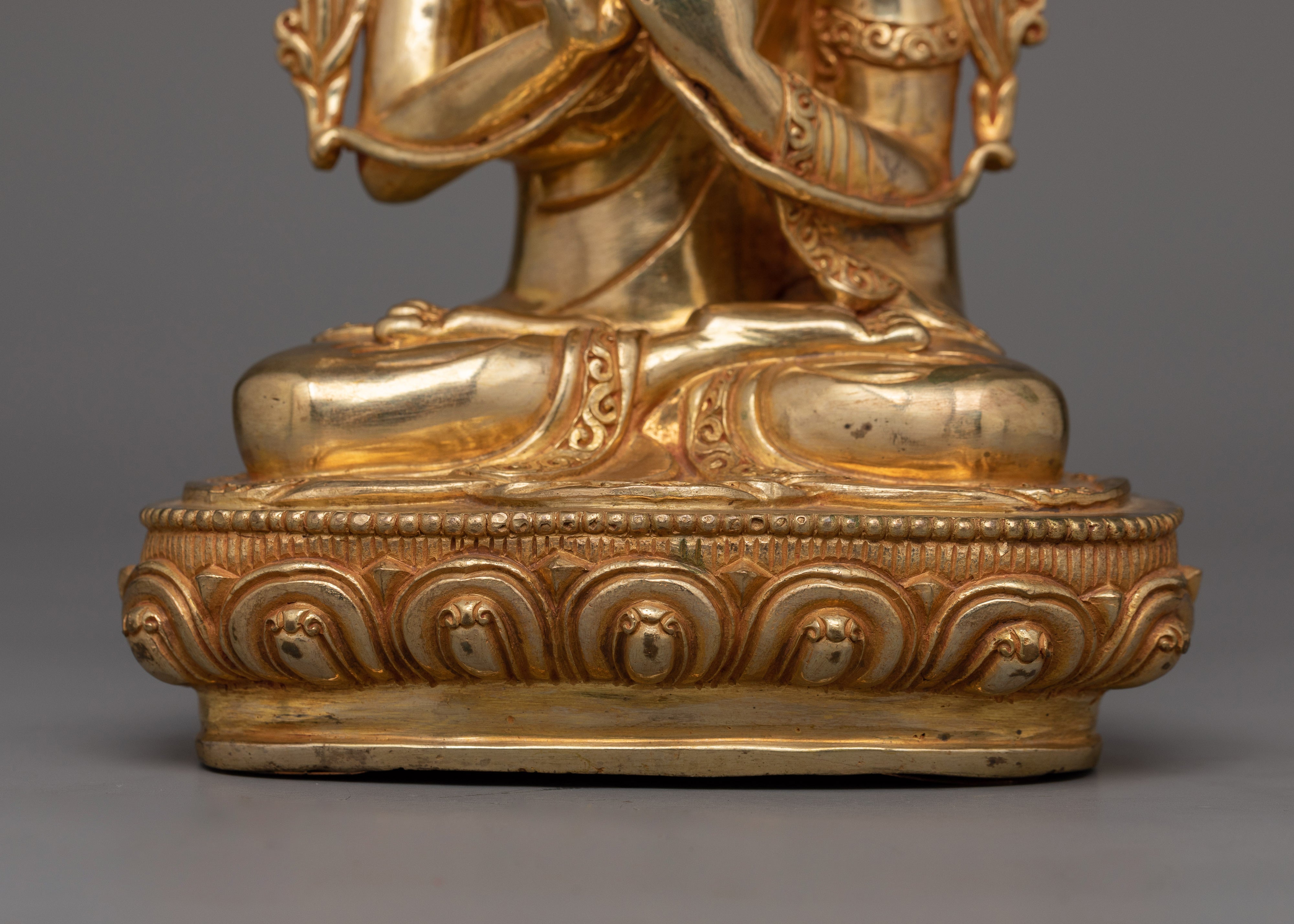 24K Gold-Gilded Tsongkhapa Statue | A Handcrafted Buddhist Master