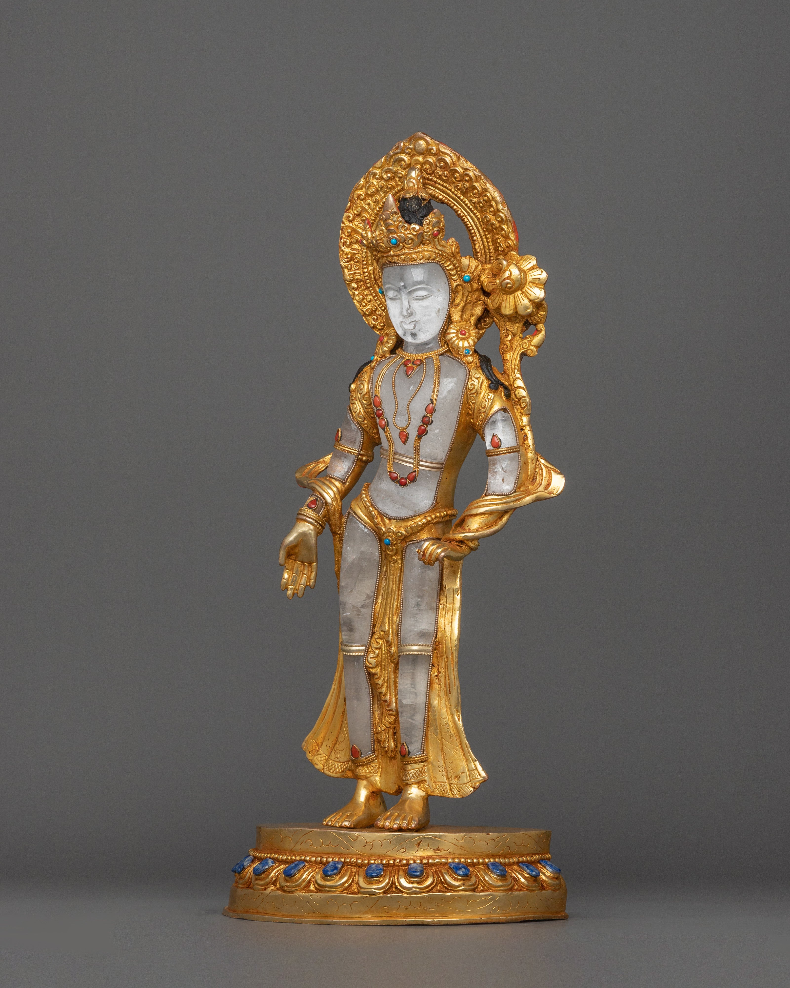 Standing Padmapani Bodhisattva Sculpture | Symbol of Compassion and Enlightenment