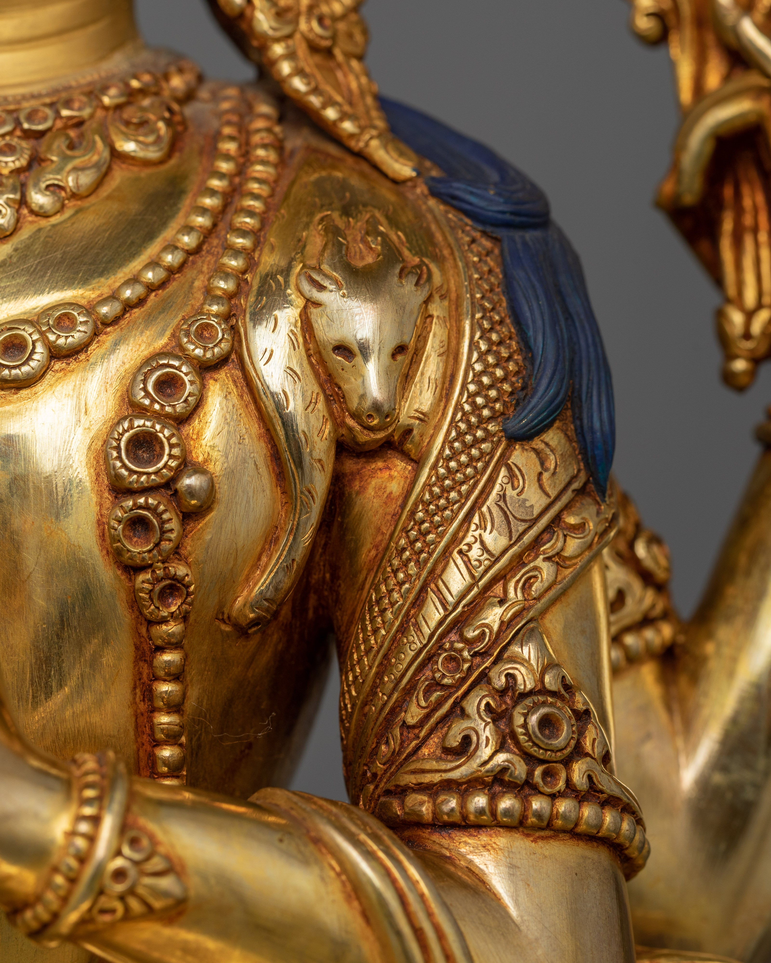 Four Armed Chenrezig Bodhisattva Figurine | Buddhist Compassionate Deity Chenrezig